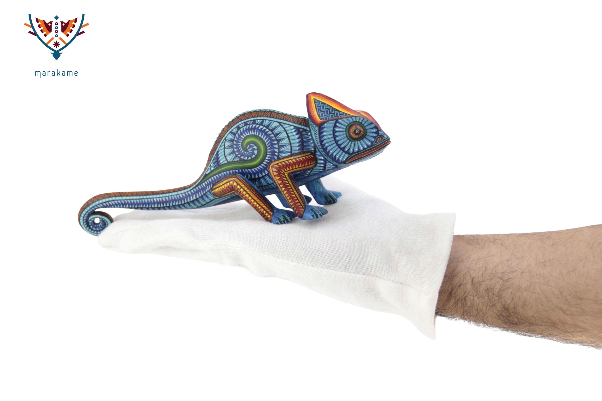 Alebrije – Camaleón de Cola Azul – Esencia del Movimiento Interior