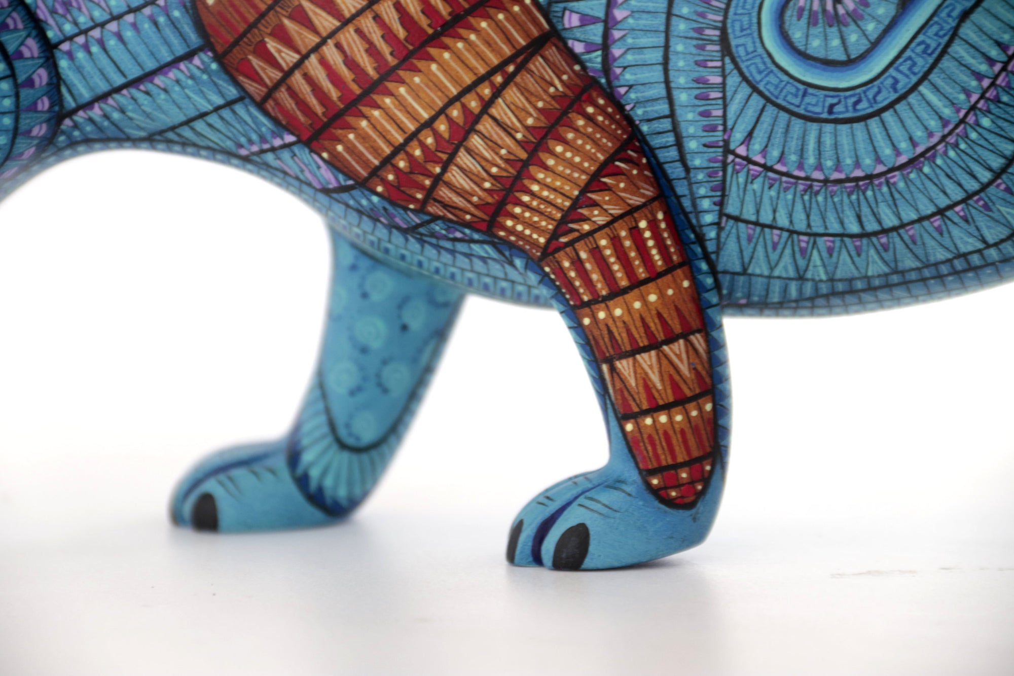 Alebrije - Balam of water and the fretwork - Blue Jaguar of strength, respect and inner path
