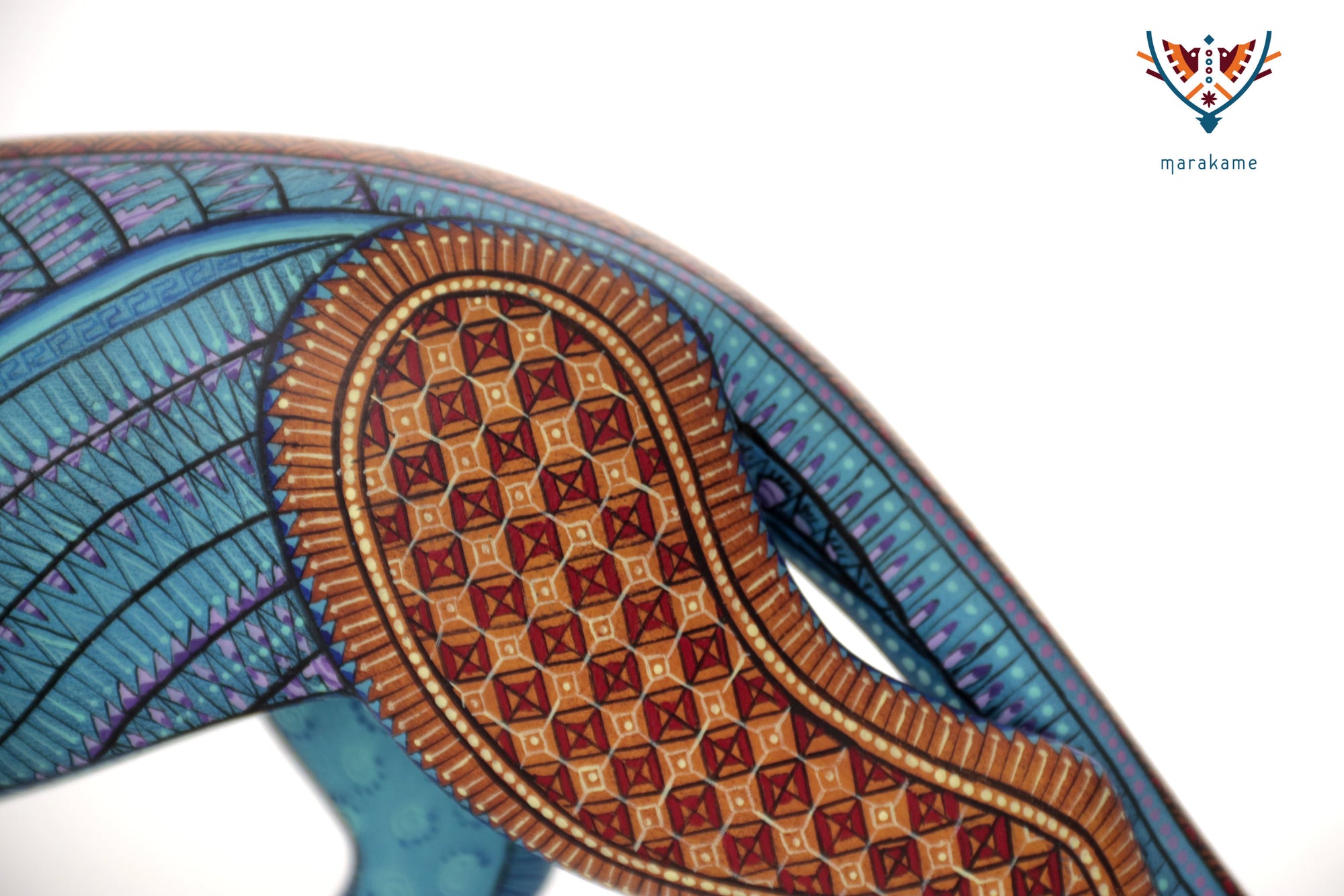 Alebrije - Balam of water and the fretwork - Blue Jaguar of strength, respect and inner path