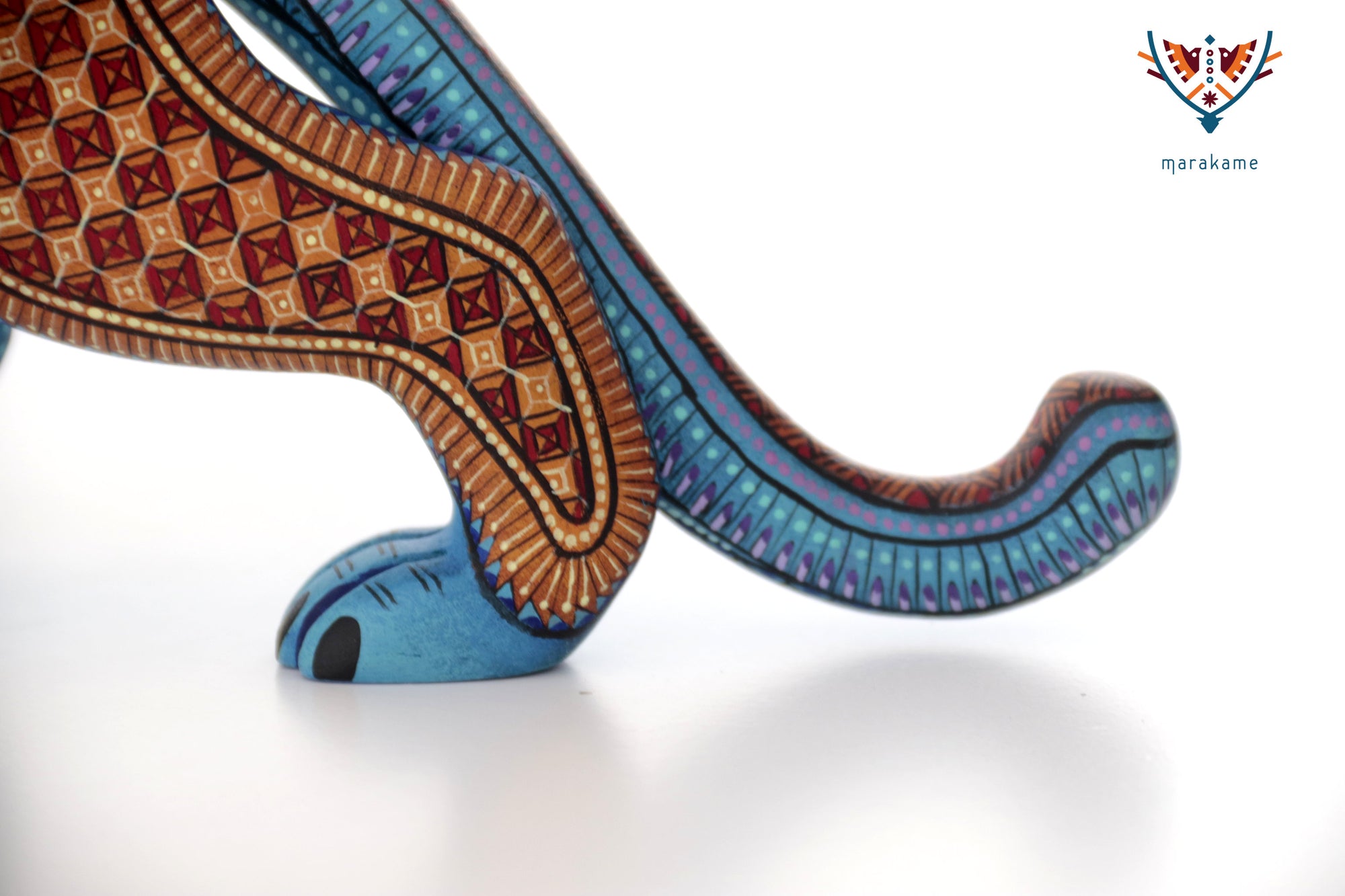 Alebrije - Balam of water and the fretwork - Blue Jaguar of strength, respect and inner path