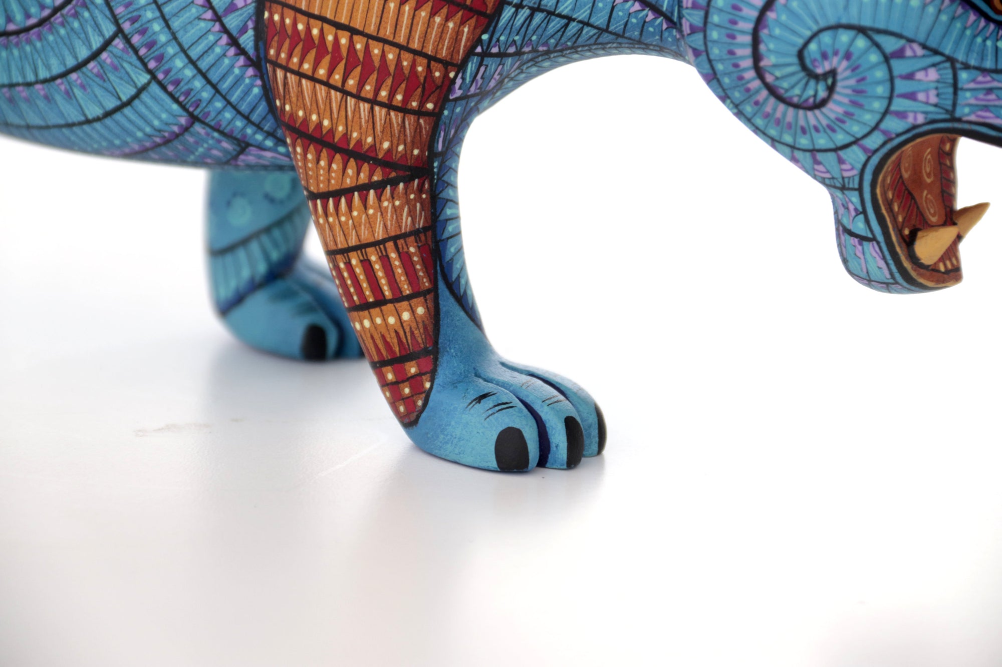 Alebrije - Balam of water and the fretwork - Blue Jaguar of strength, respect and inner path