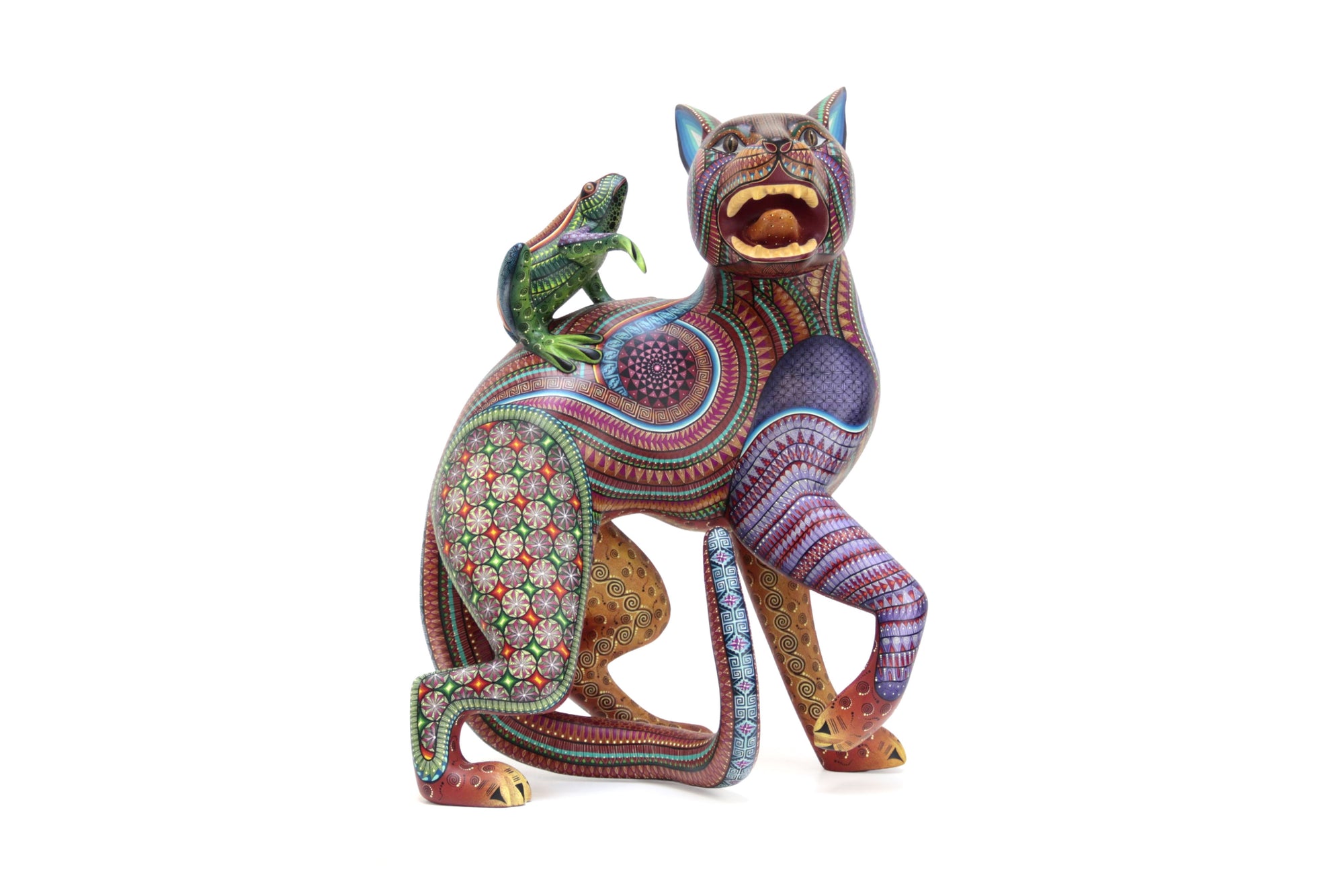 Alebrije – Jaguar con Rana – Cosmología del Instinto y la Lluvia