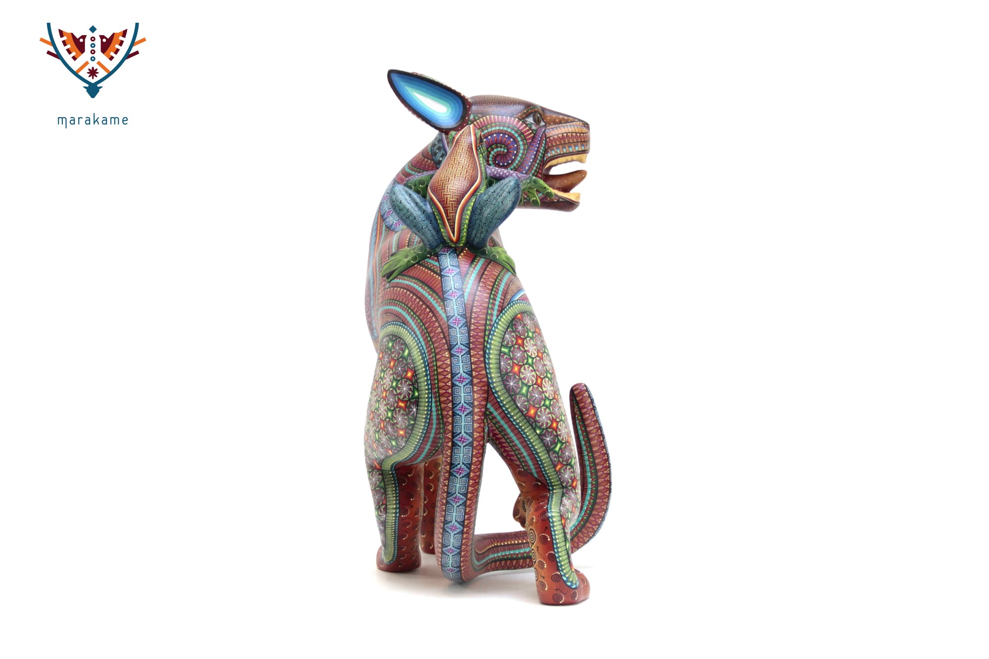 Alebrije – Jaguar con Rana – Cosmología del Instinto y la Lluvia
