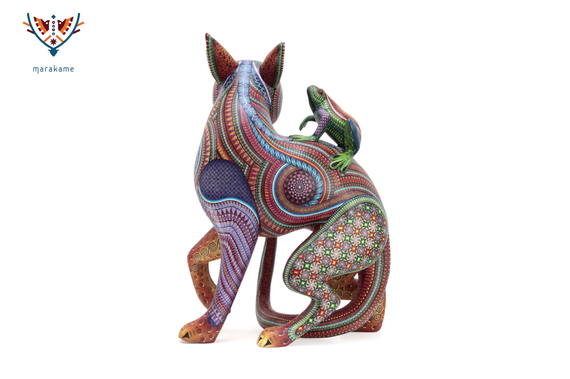 Alebrije – Jaguar con Rana – Cosmología del Instinto y la Lluvia