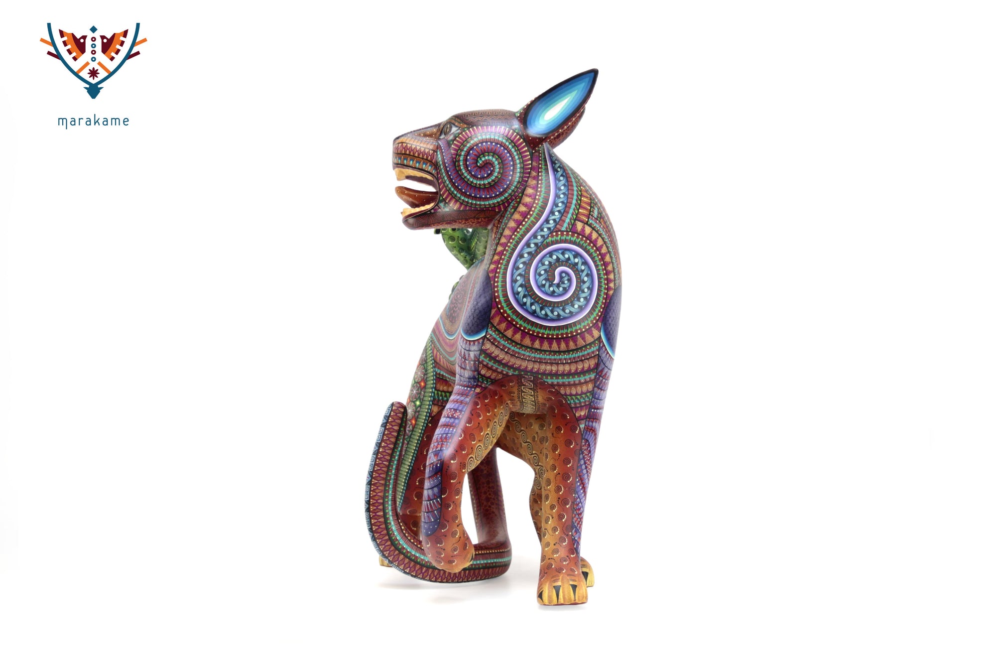 Alebrije – Jaguar con Rana – Cosmología del Instinto y la Lluvia