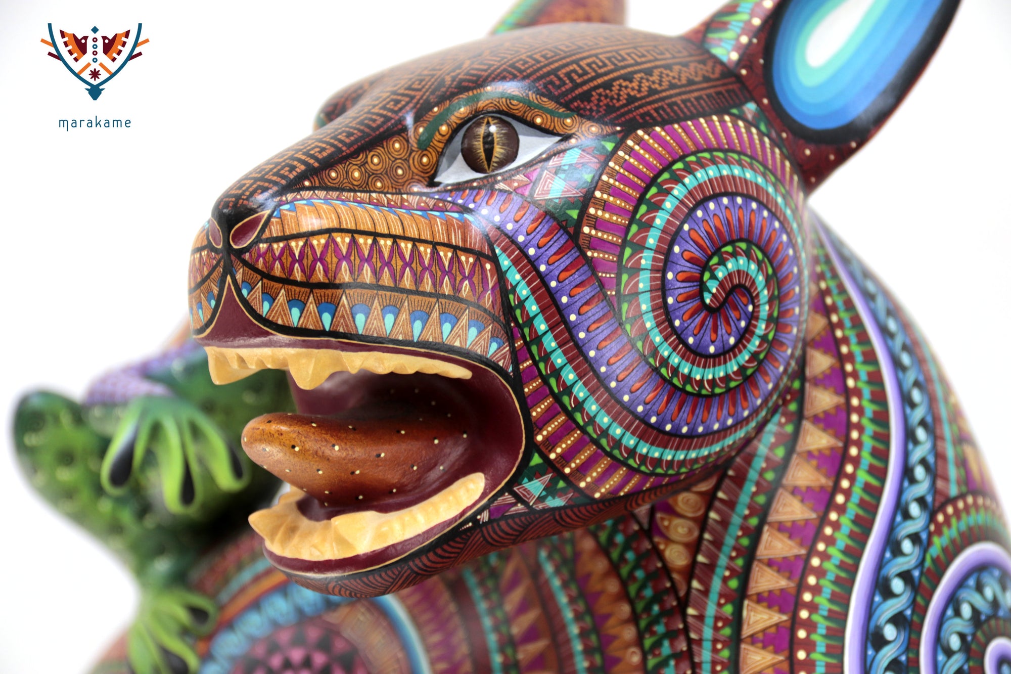 Alebrije – Jaguar con Rana – Cosmología del Instinto y la Lluvia