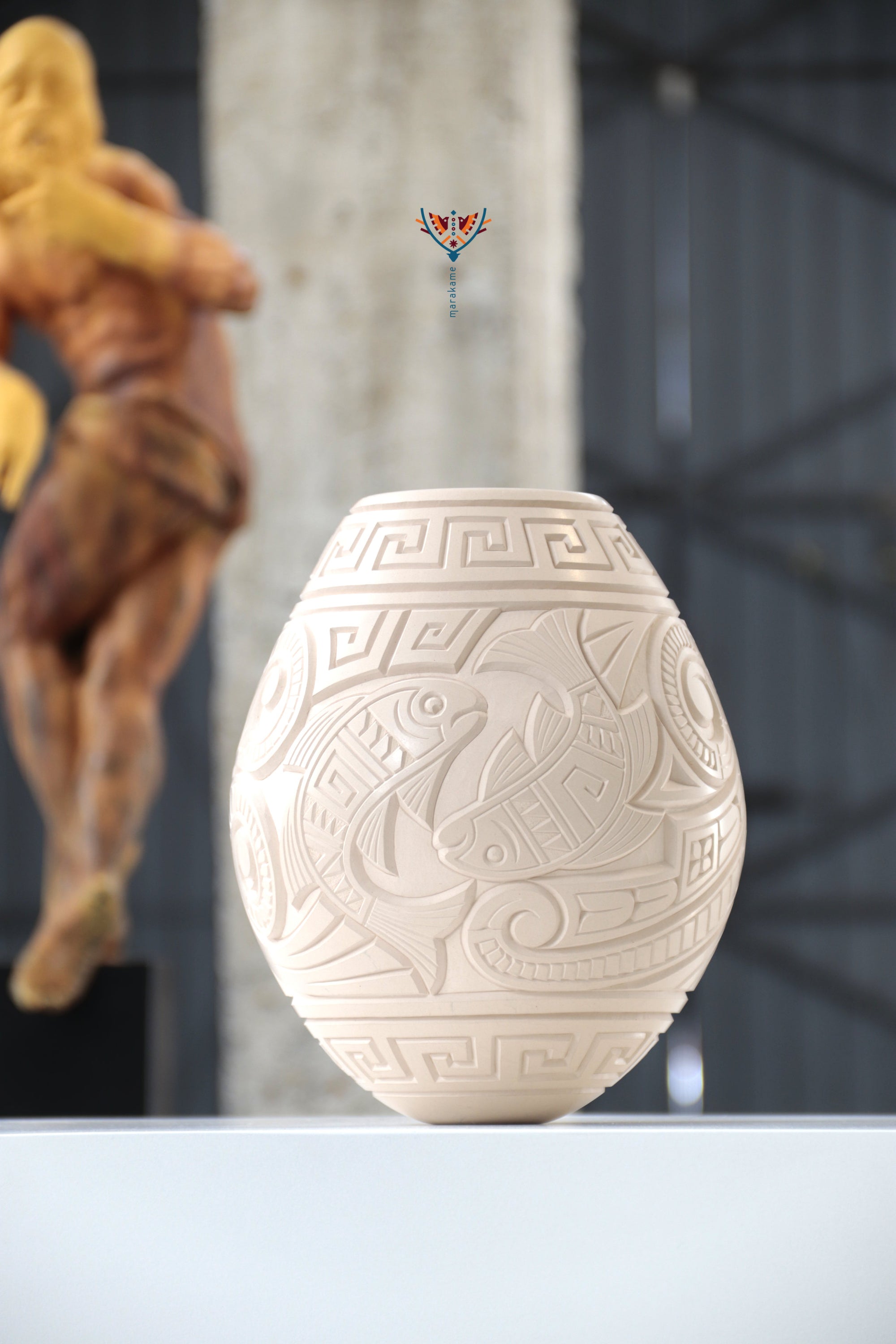 Cerámica de Mata Ortiz - Peces blancos