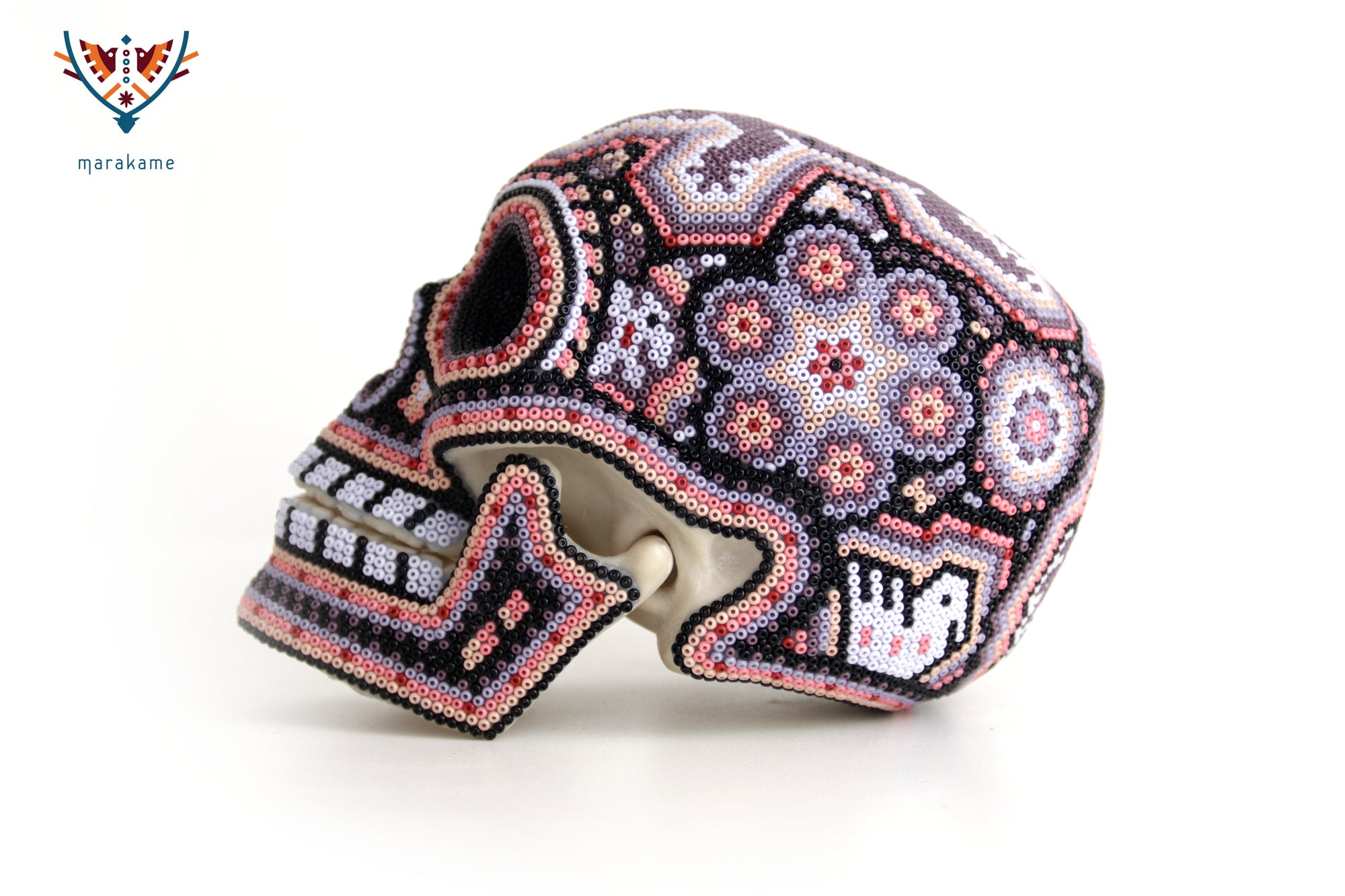 Calavera Huichol Mediana - Eyekame - Flor de la Noche Serena