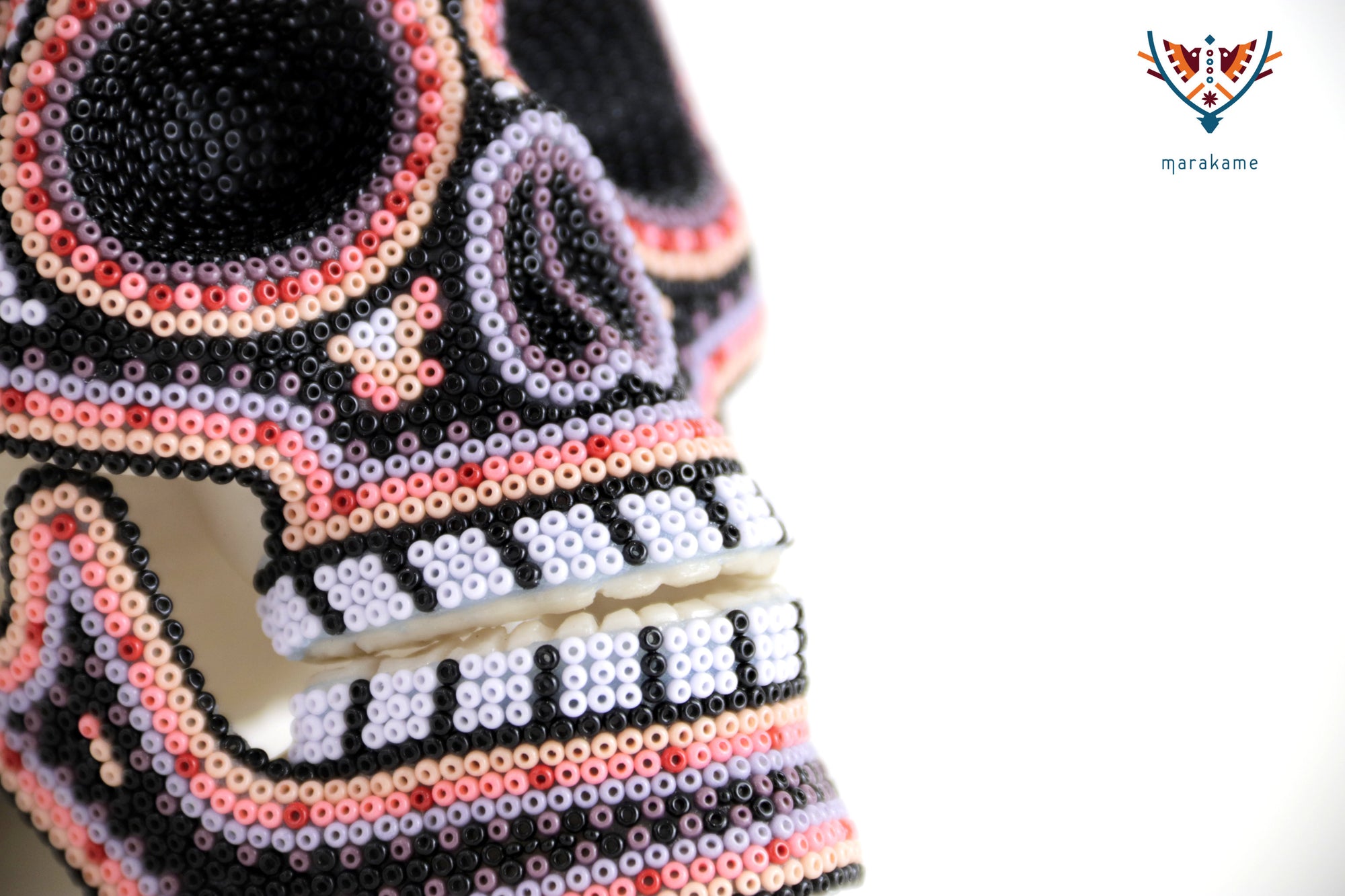 Calavera Huichol Mediana - Eyekame - Flor de la Noche Serena