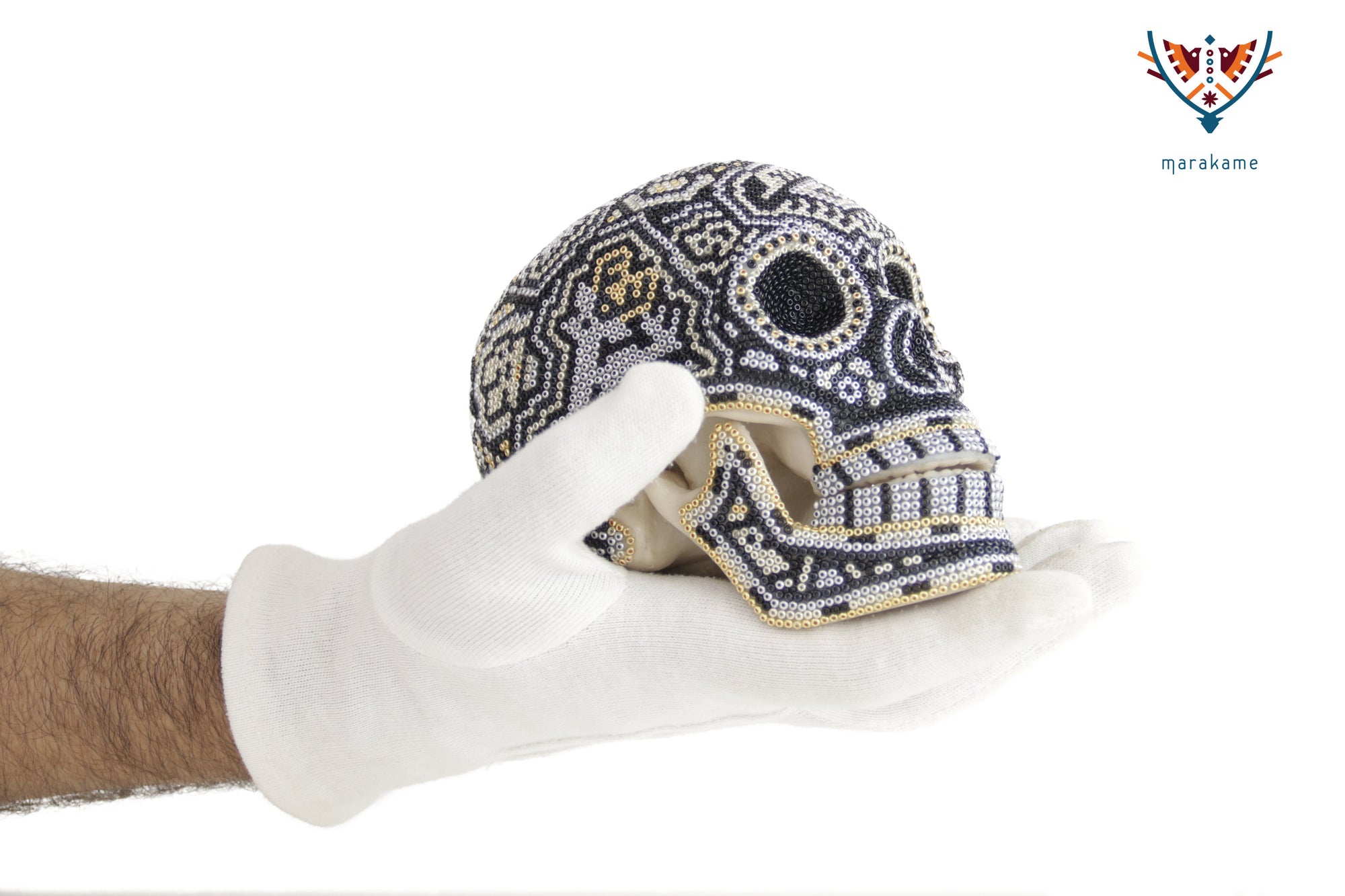 Calavera Huichol Mediana - Eyekame - Mapa nocturno de los guardianes solares