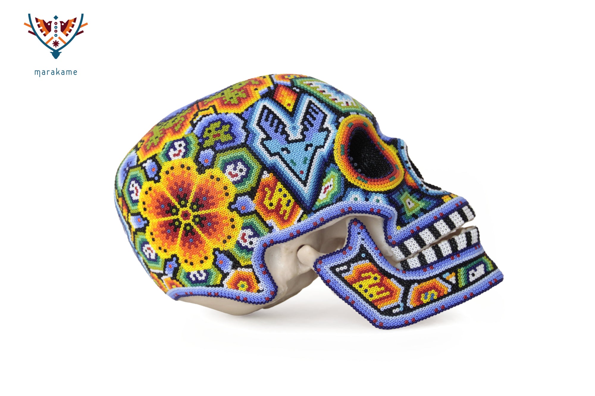 Calavera Huichol Mediana - Eyekame - El Venado del Sol Naciente