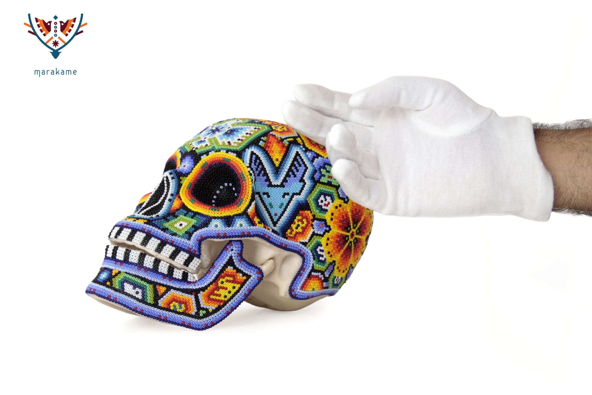 Calavera Huichol Mediana - Eyekame - El Venado del Sol Naciente