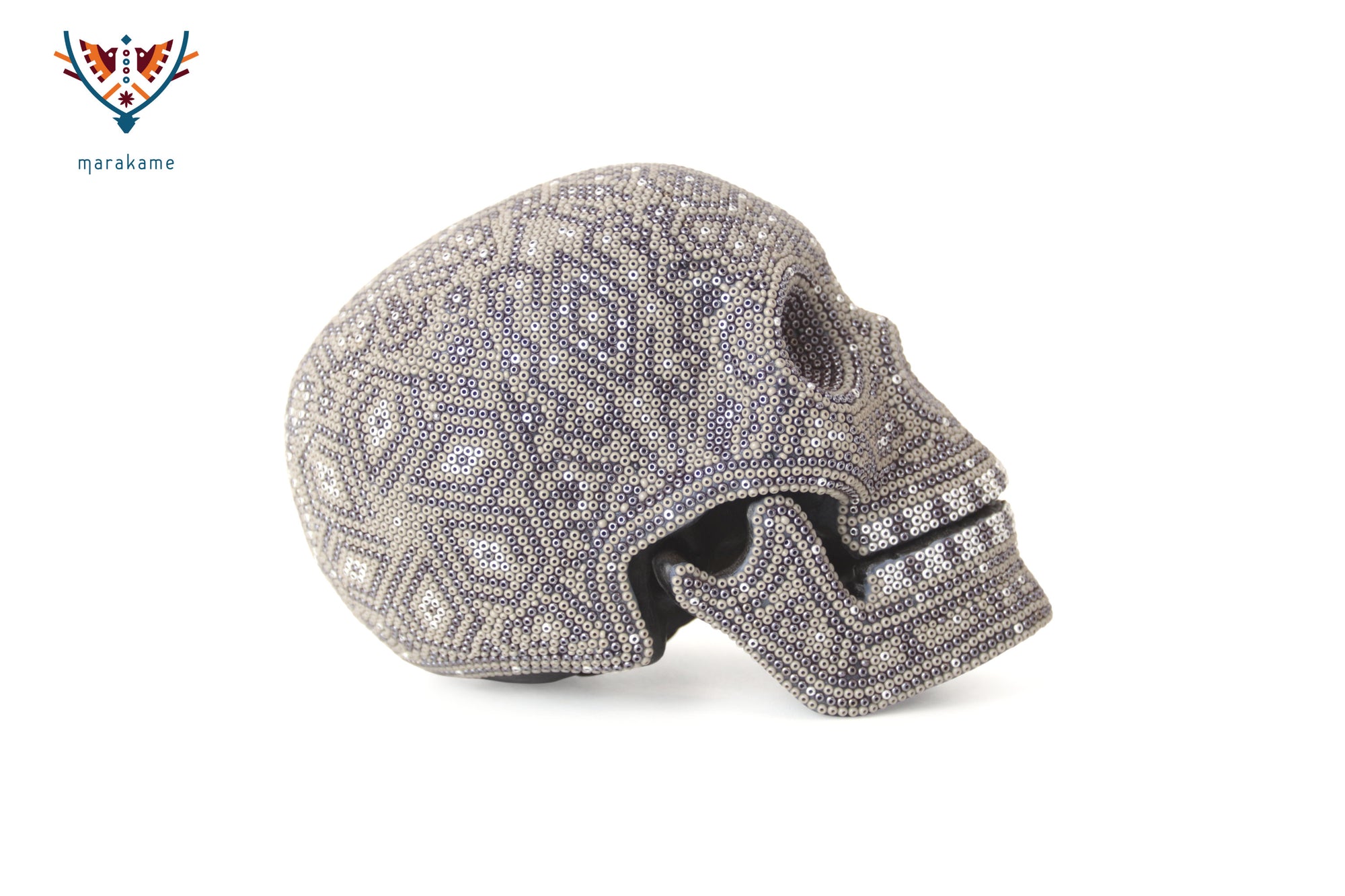 Calavera Huichol Mediana - Eyekame - Plata Ancestral