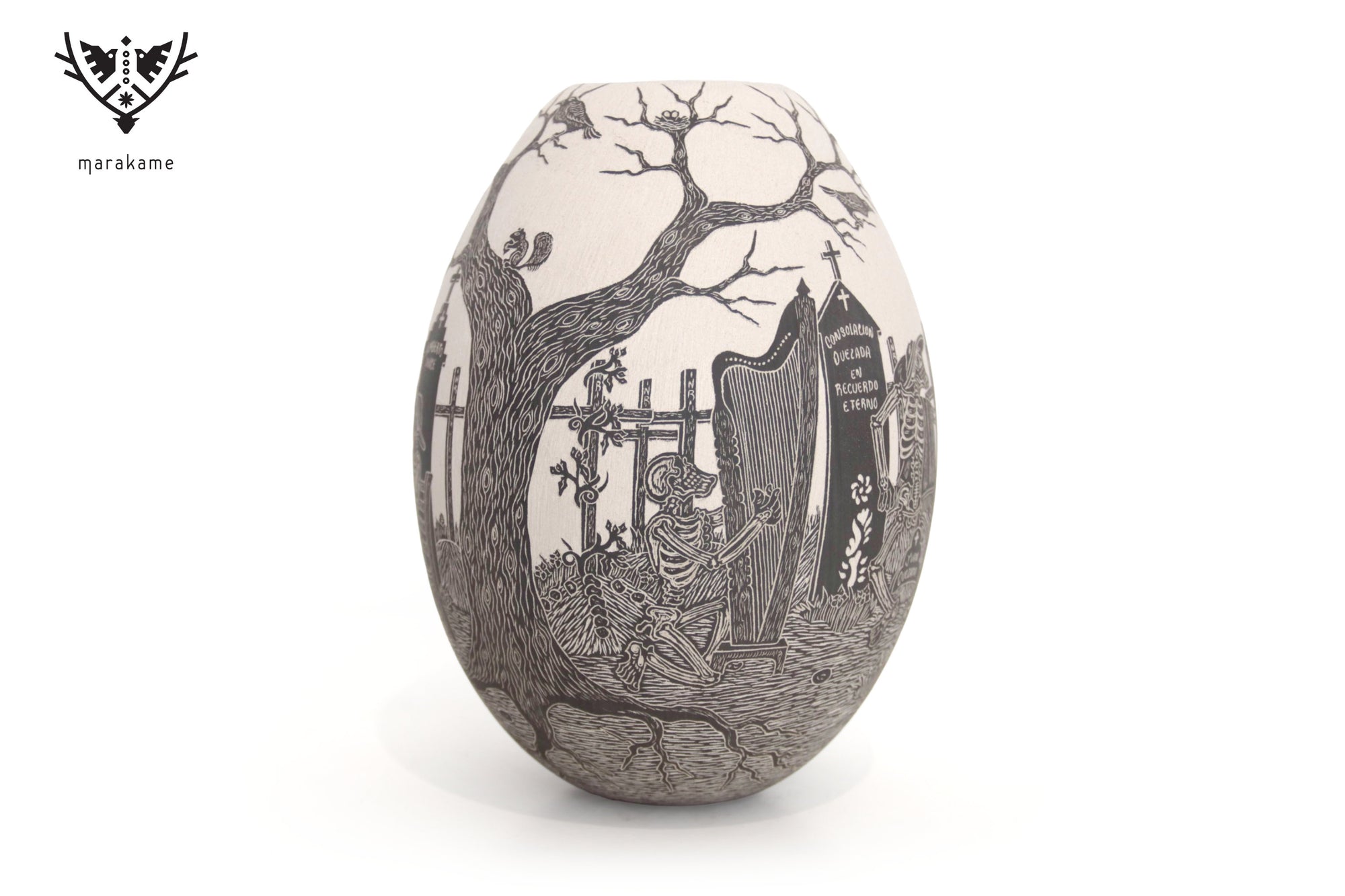 Cerámica de Mata Ortiz - Panteón con Calaveras - Día de muertos