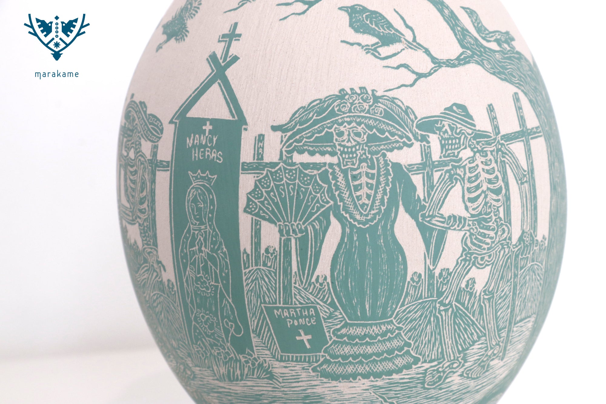 Mata Ortiz Pottery – Green Night in the Cemetery – Day of the Dead