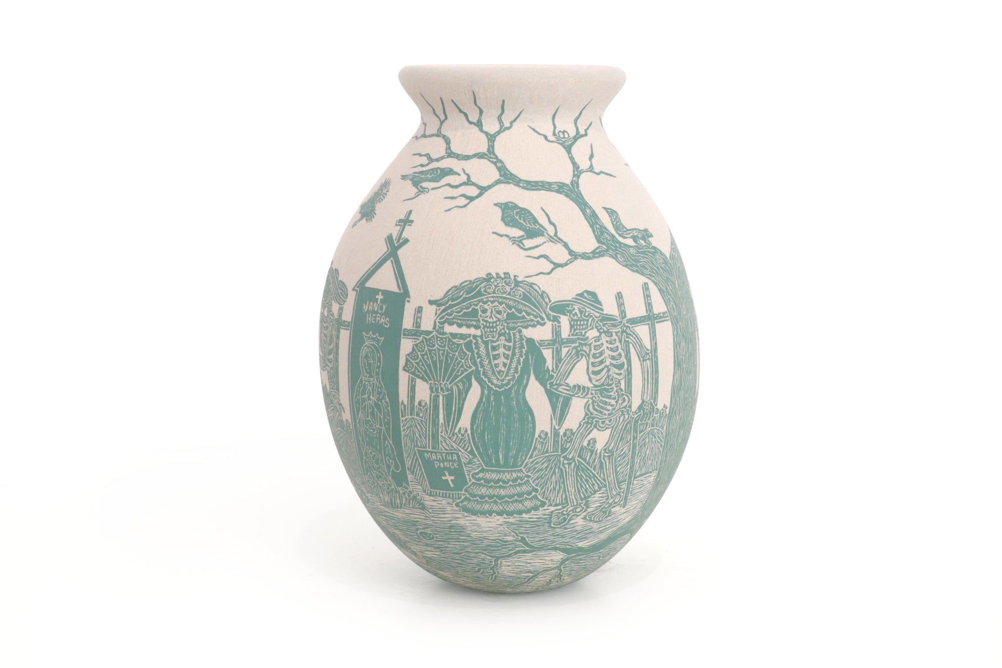 Mata Ortiz Pottery – Green Night in the Cemetery – Day of the Dead