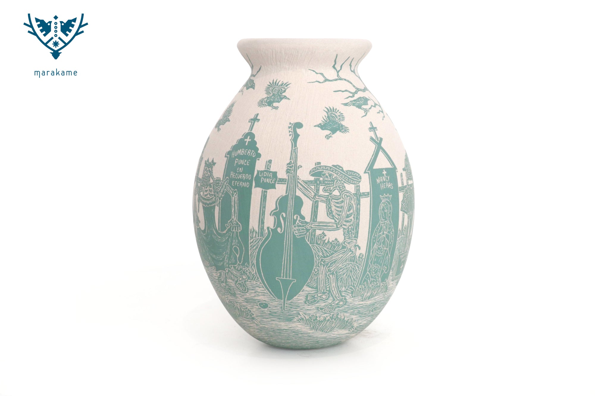 Mata Ortiz Pottery – Green Night in the Cemetery – Day of the Dead