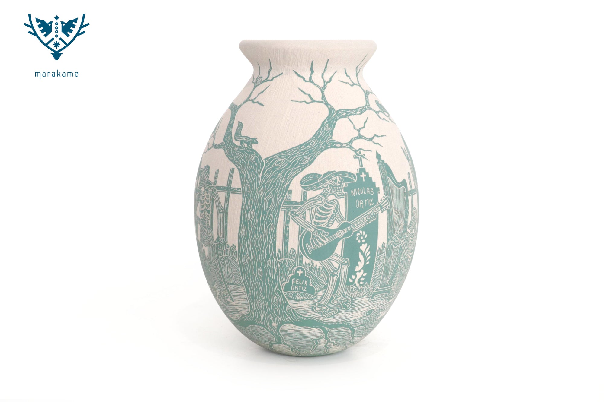 Mata Ortiz Pottery – Green Night in the Cemetery – Day of the Dead
