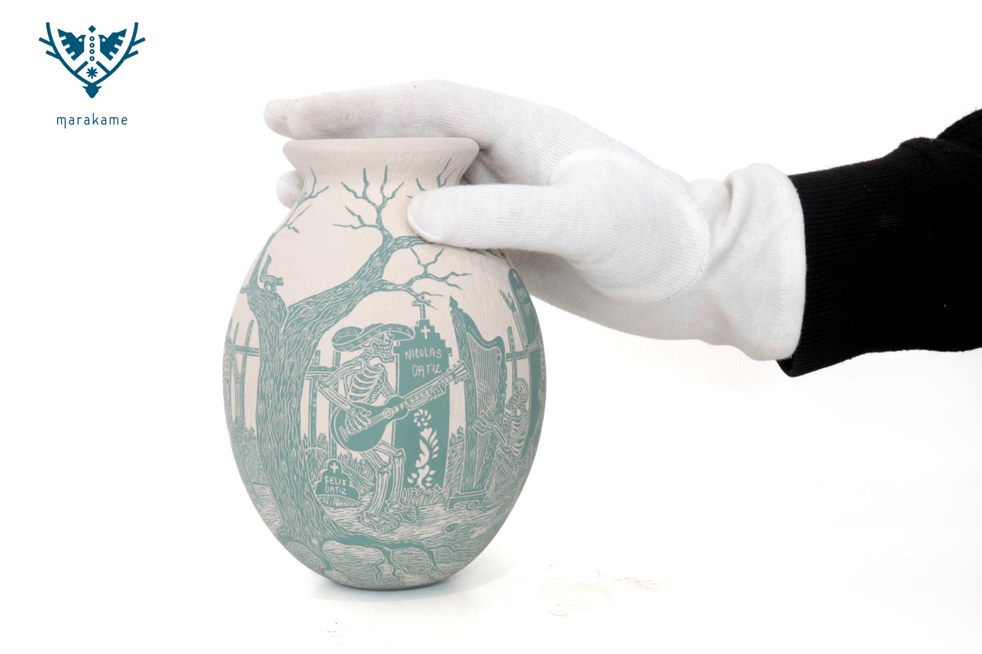 Mata Ortiz Pottery – Green Night in the Cemetery – Day of the Dead