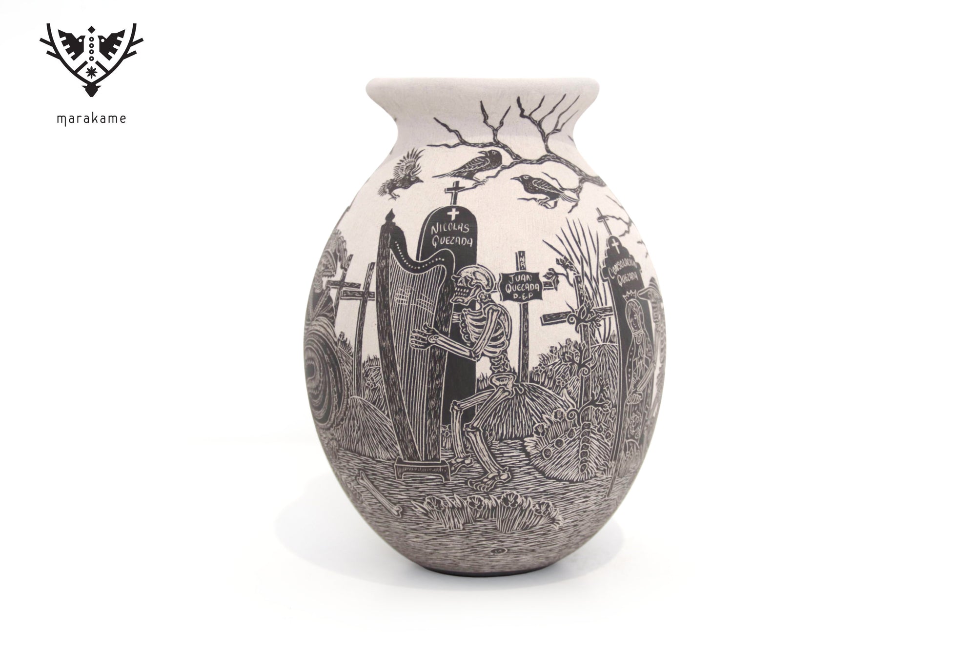 Cerámica de Mata Ortiz - Danza Silente Bajo la Luna - Día de muertos