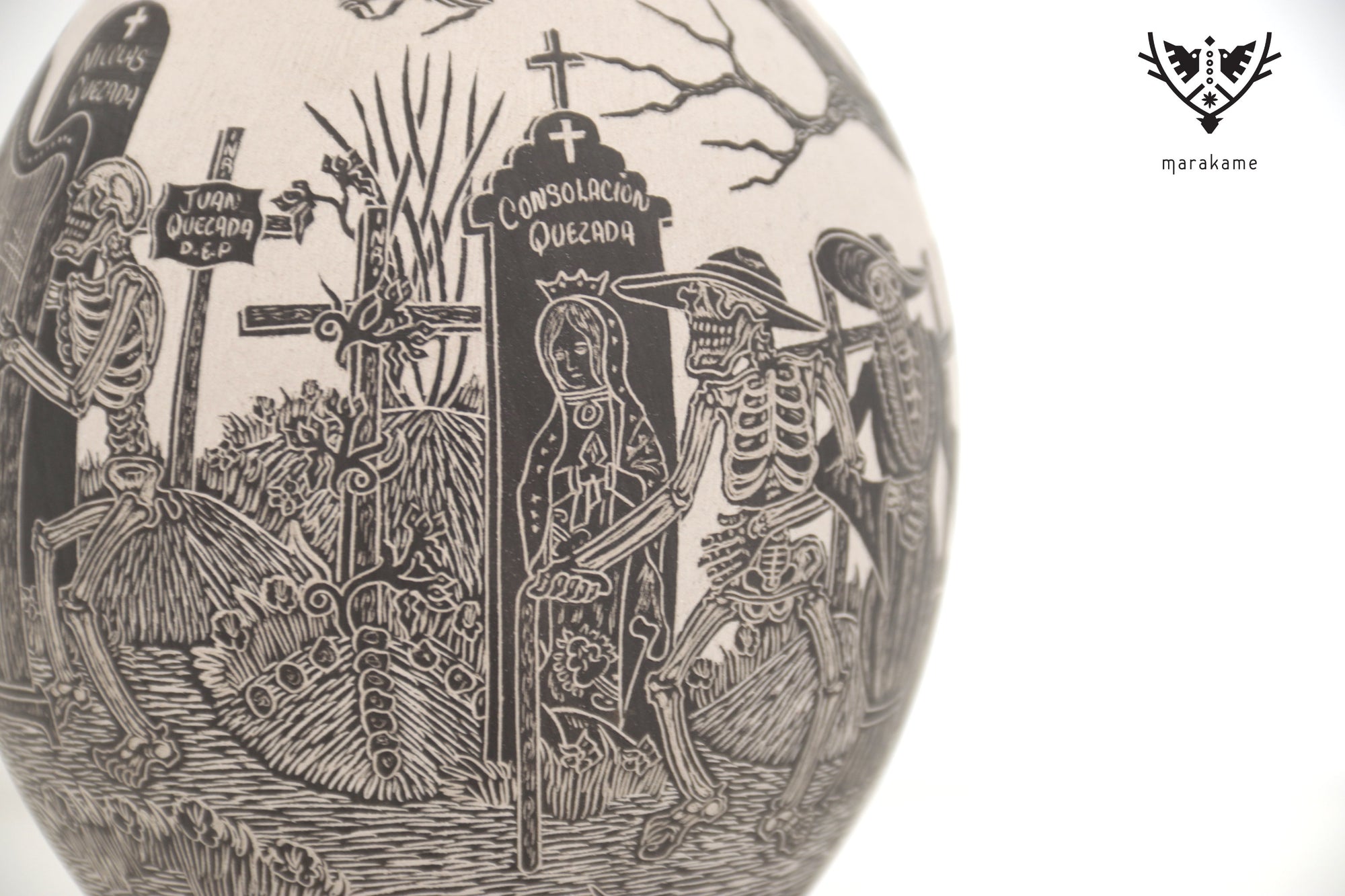 Cerámica de Mata Ortiz - Danza Silente Bajo la Luna - Día de muertos