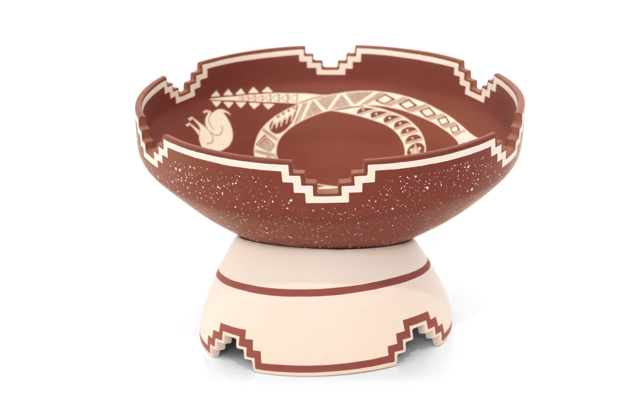 Cerámica de Mata Ortiz - Plato - Serpiente de la Montaña Roja