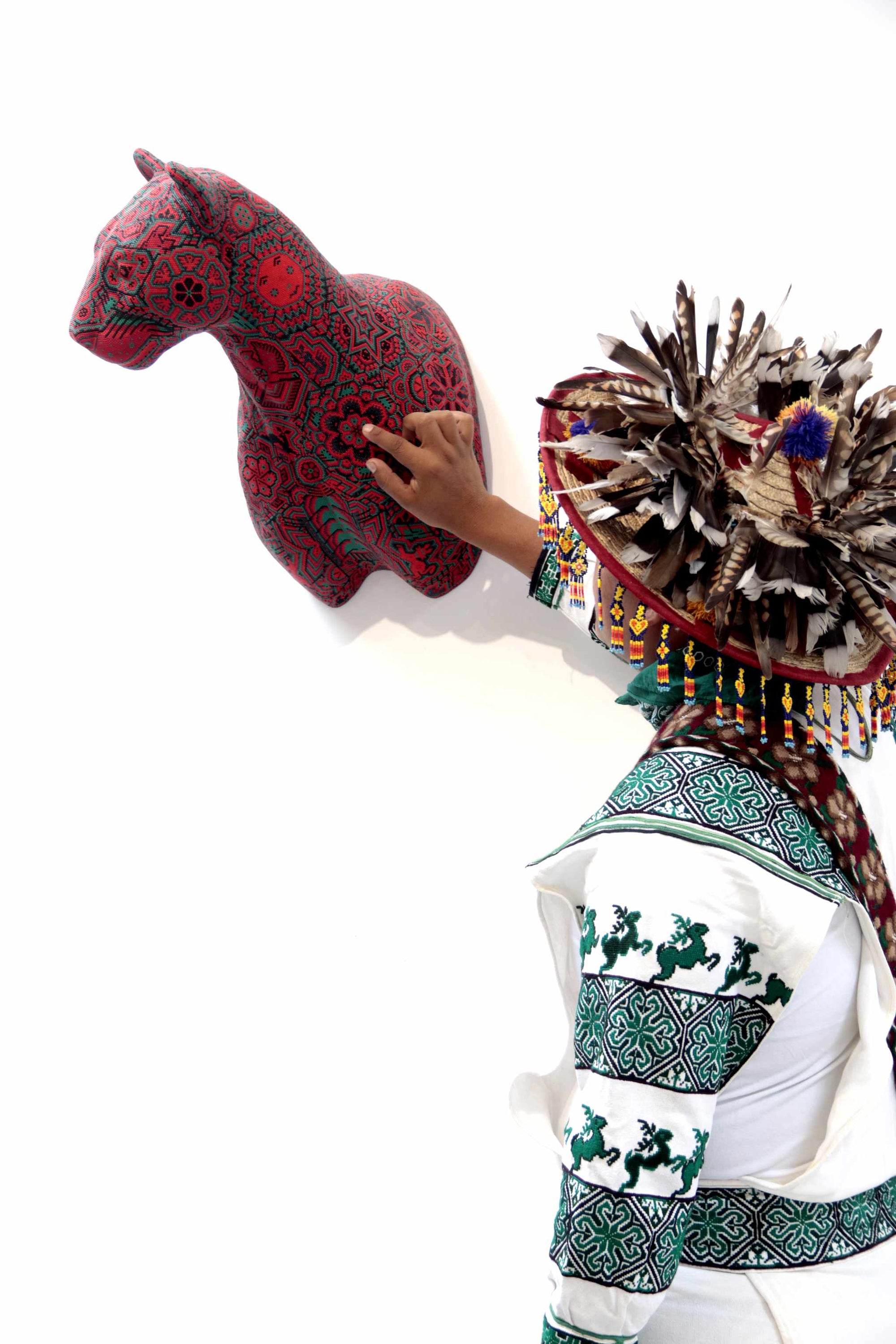 Escultura Arte Huichol - Busto de Puma - X+x+weri