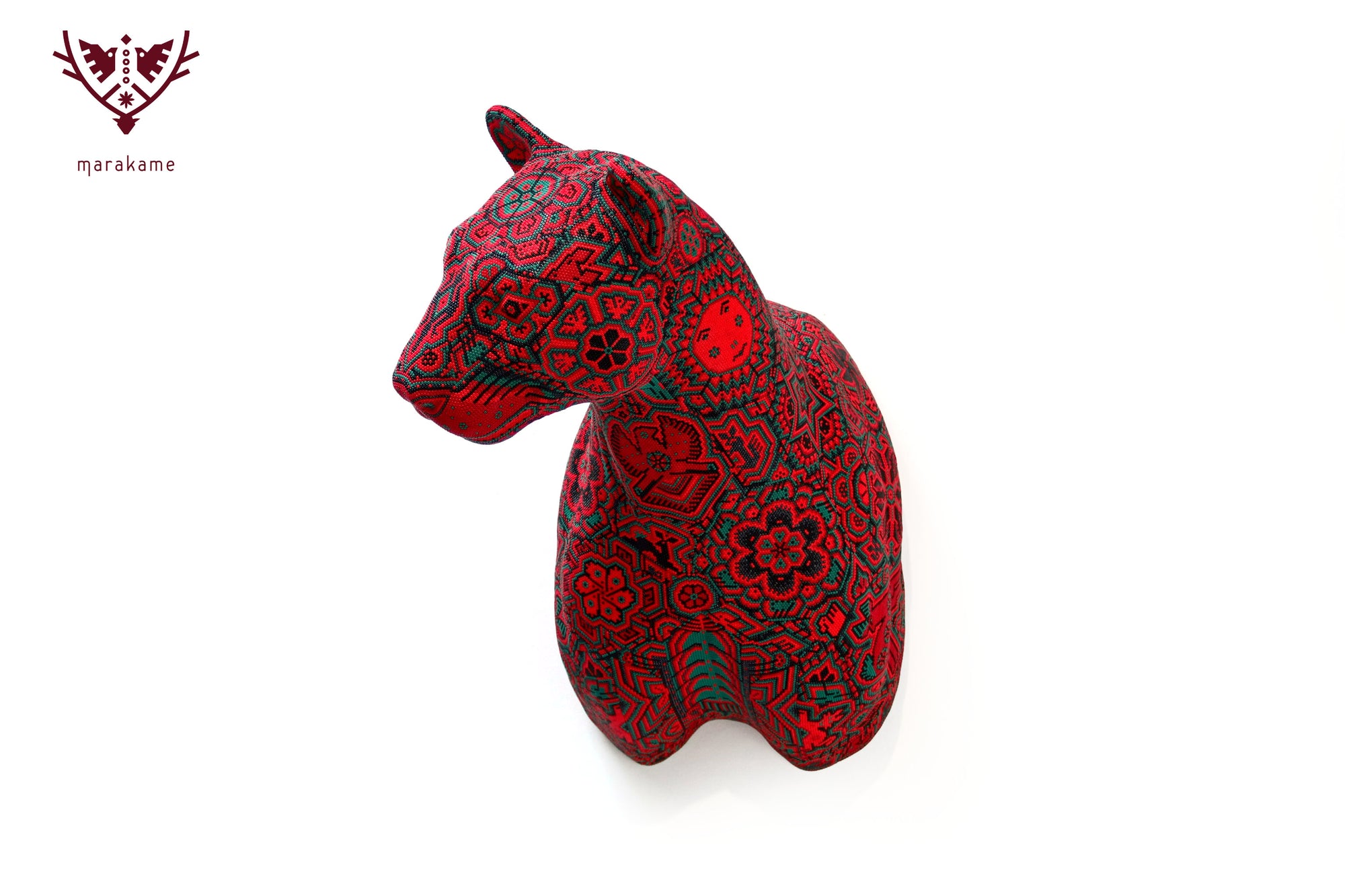 Escultura Arte Huichol - Busto de Puma - X+x+weri