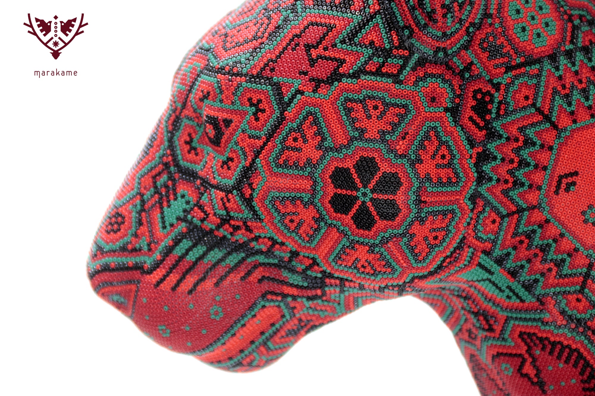Escultura Arte Huichol - Busto de Puma - X+x+weri