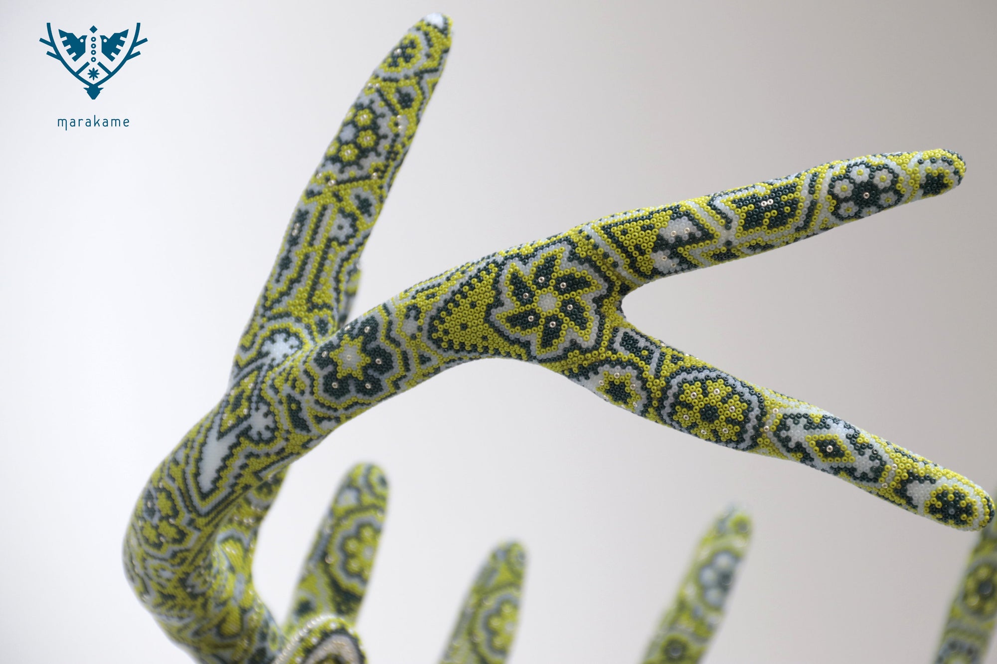 Escultura Arte Huichol - Cabeza de Venado - Wirikuta Maxa Kauyumarie