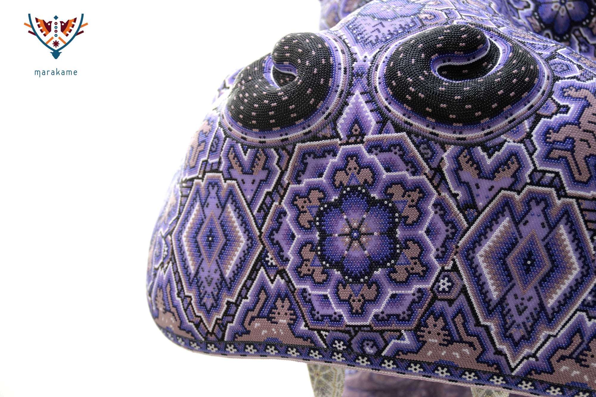 Escultura Arte Huichol - Cabeza de hipopótamo - Yurienaka niukieya - La voz de la tierra