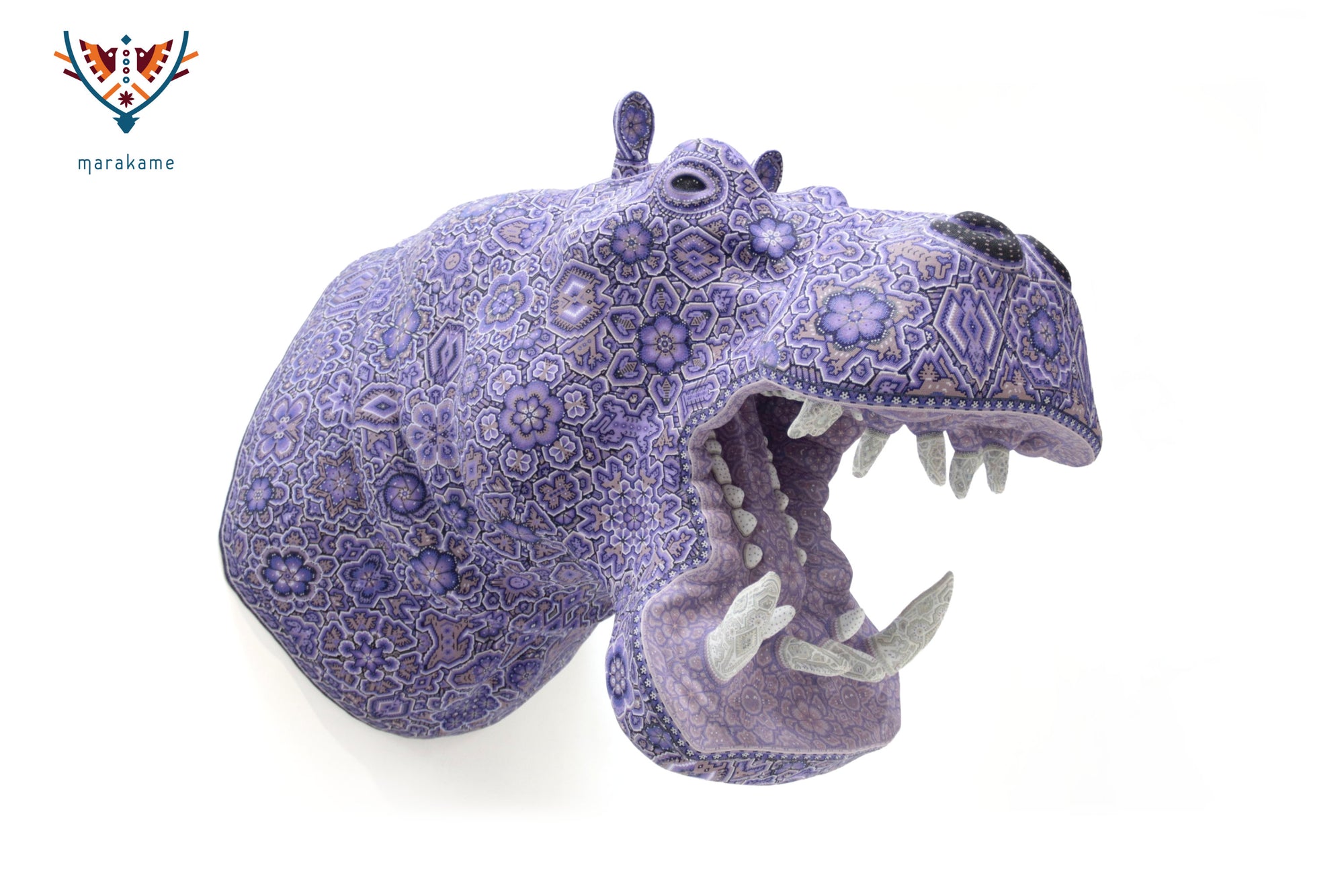 Escultura Arte Huichol - Cabeza de hipopótamo - Yurienaka niukieya - La voz de la tierra