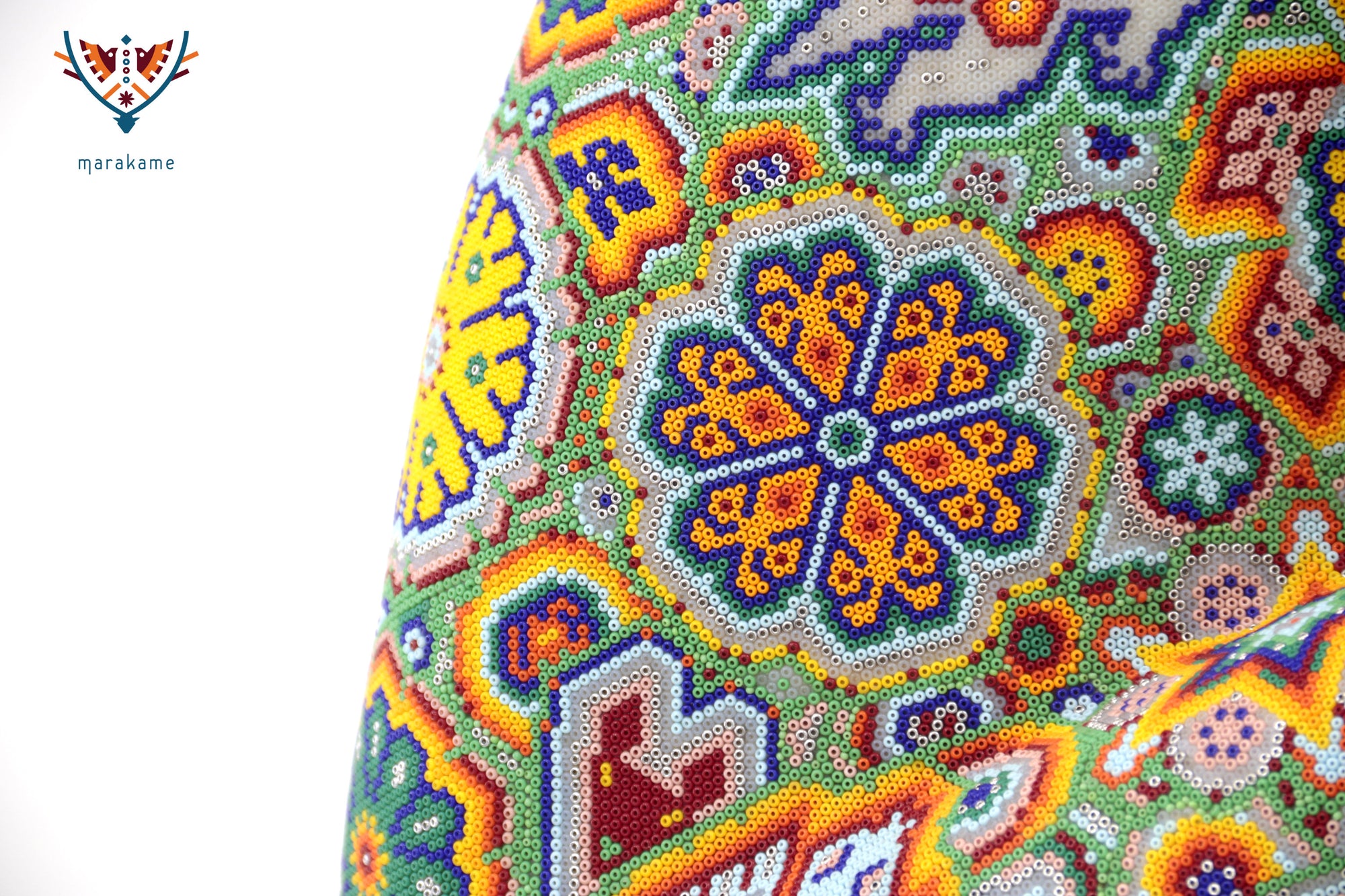 Escultura Arte Huichol - Leopardo macho - El jardín wixárika sobre su piel