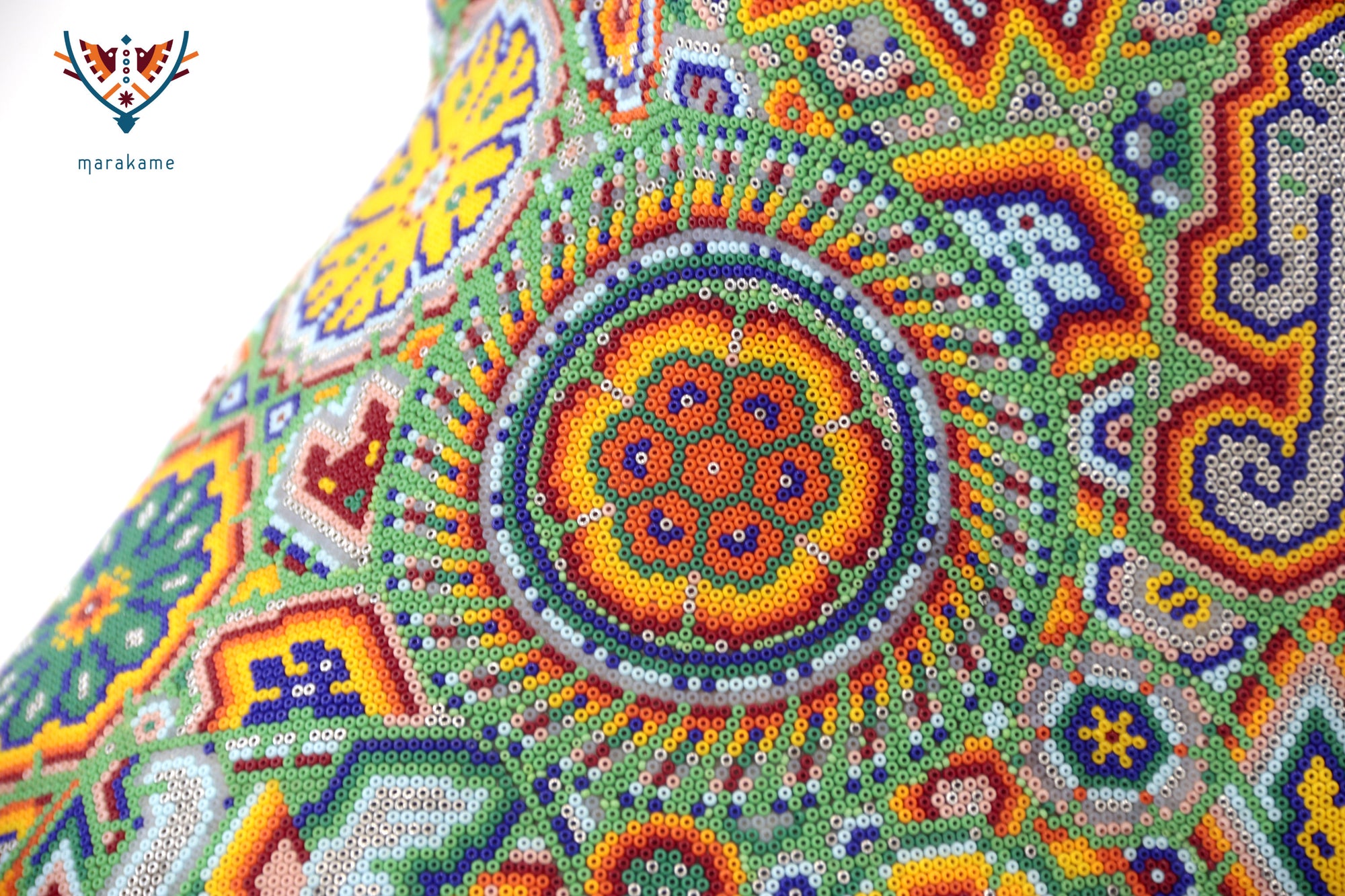Escultura Arte Huichol - Leopardo macho - El jardín wixárika sobre su piel