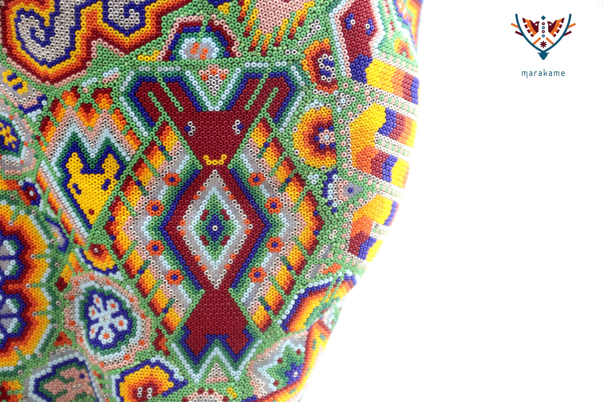 Escultura Arte Huichol - Leopardo macho - El jardín wixárika sobre su piel