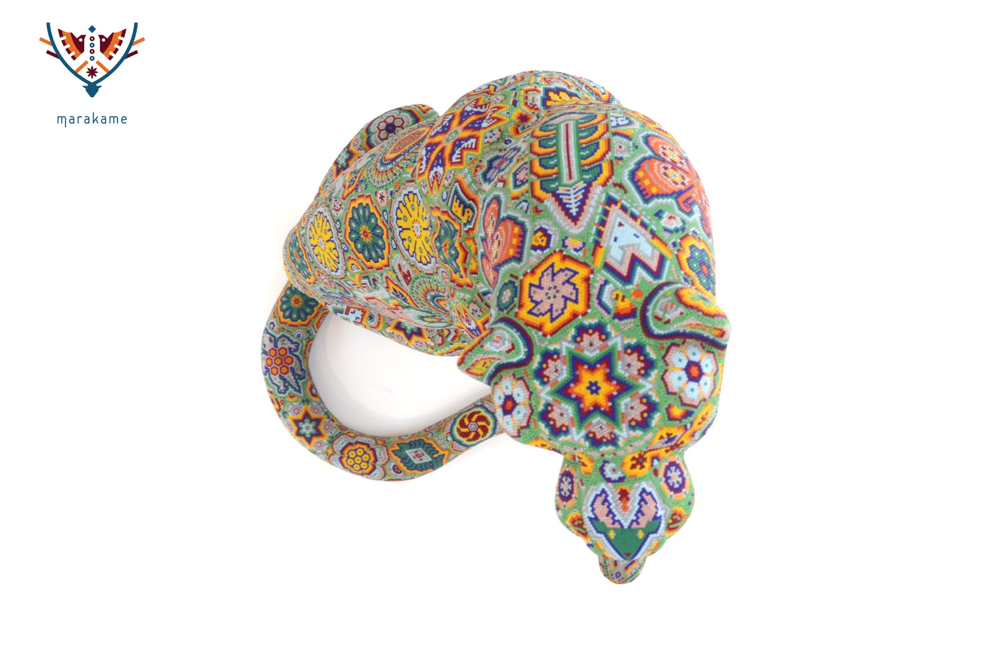 Escultura Arte Huichol - Leopardo macho - El jardín wixárika sobre su piel