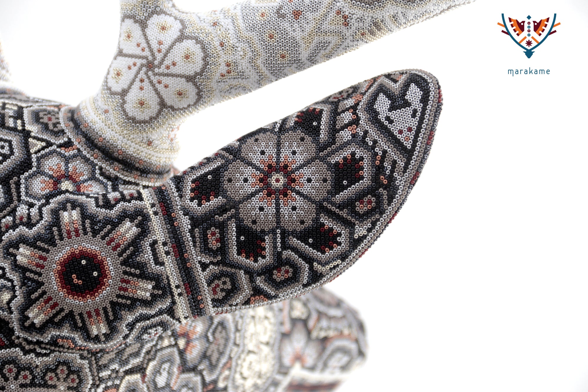 Huichol Art Sculpture - Wirikuta Kuka Tewayari - Deer decorated with beads