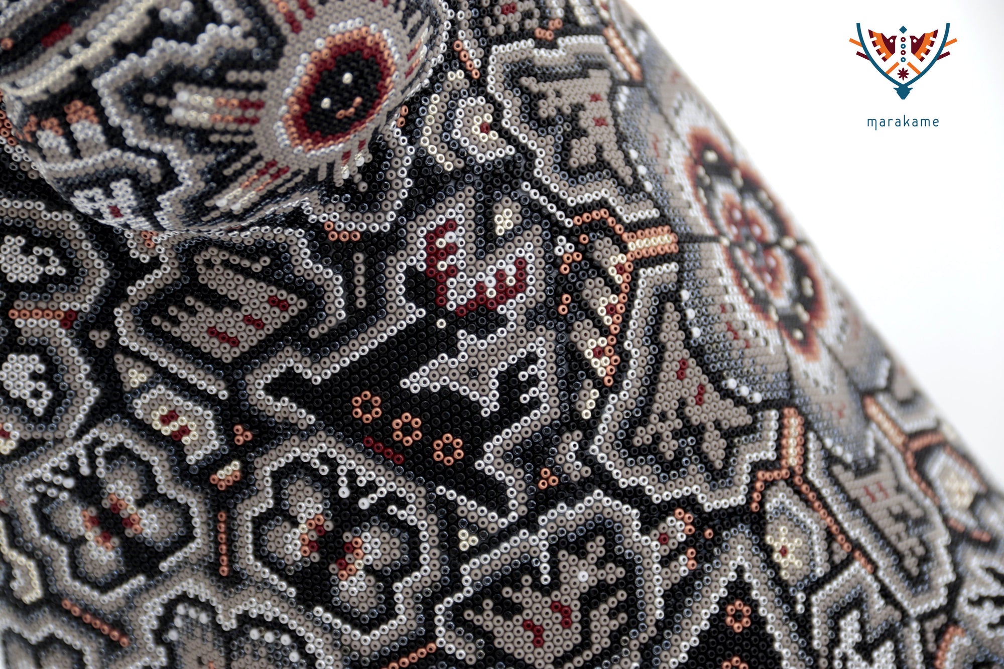 Huichol Art Sculpture - Wirikuta Kuka Tewayari - Deer decorated with beads