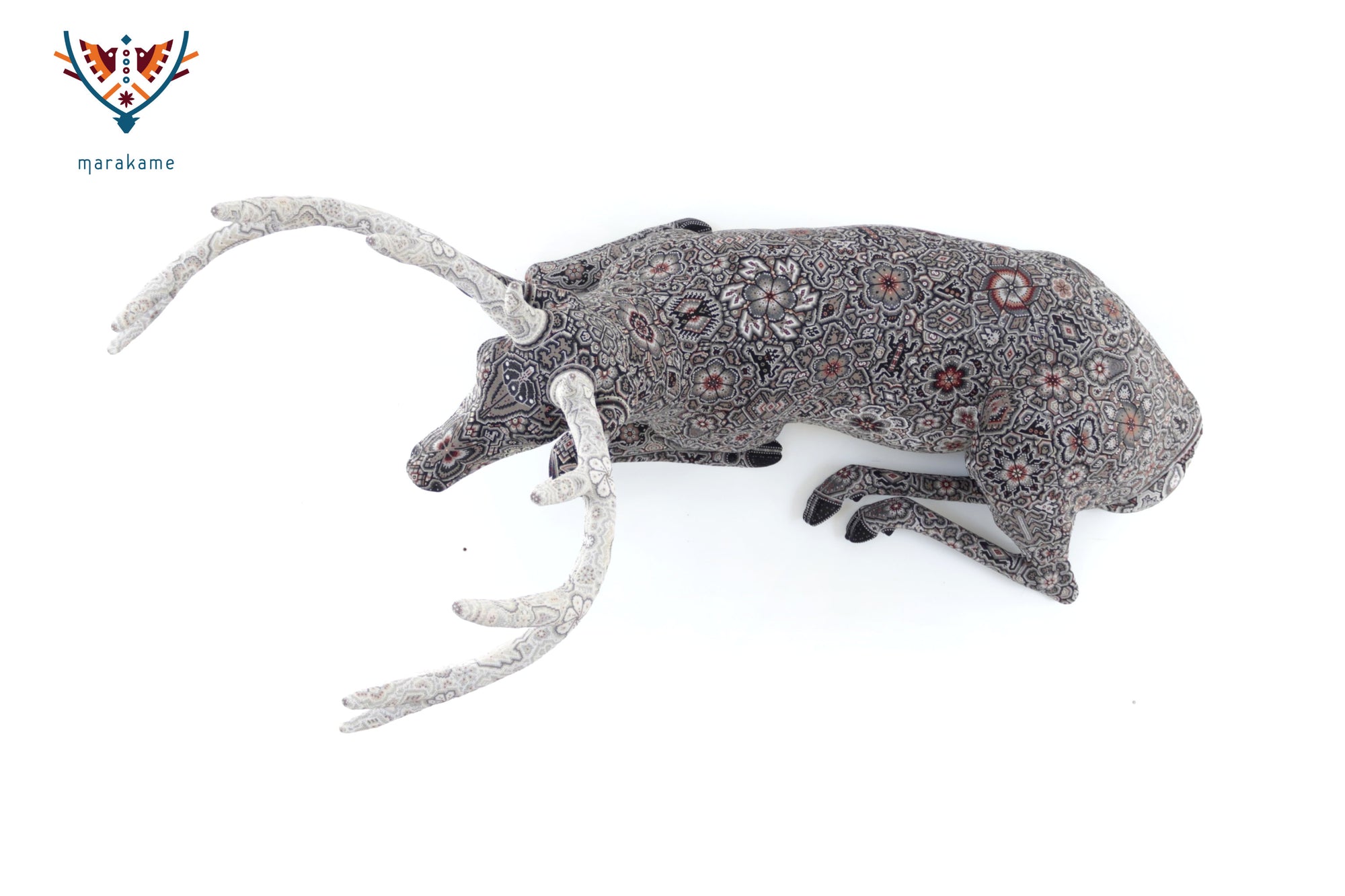 Huichol Art Sculpture - Wirikuta Kuka Tewayari - Deer decorated with beads