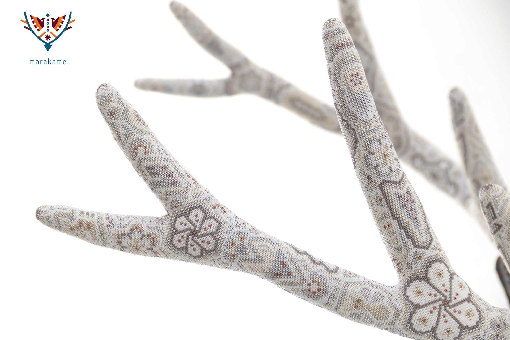 Huichol Art Sculpture - Wirikuta Kuka Tewayari - Deer decorated with beads