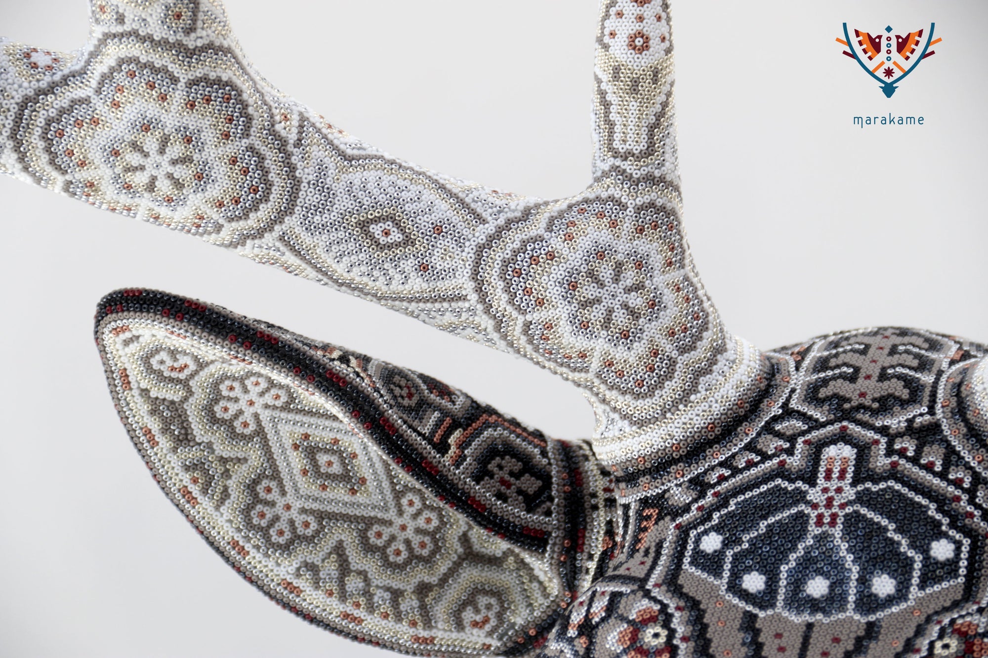 Huichol Art Sculpture - Wirikuta Kuka Tewayari - Deer decorated with beads