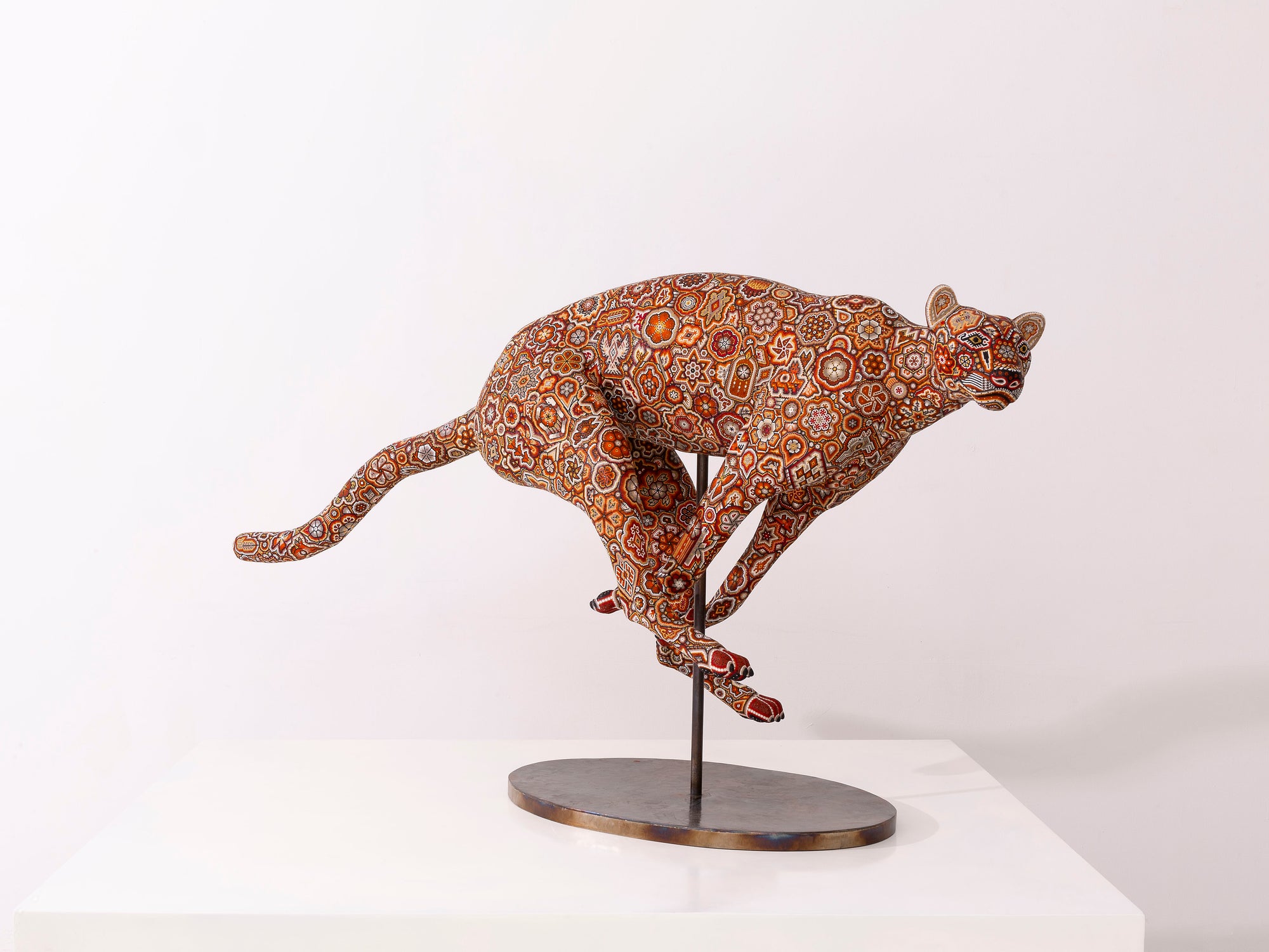 Escultura Arte Huichol - Guepardo Wixárika