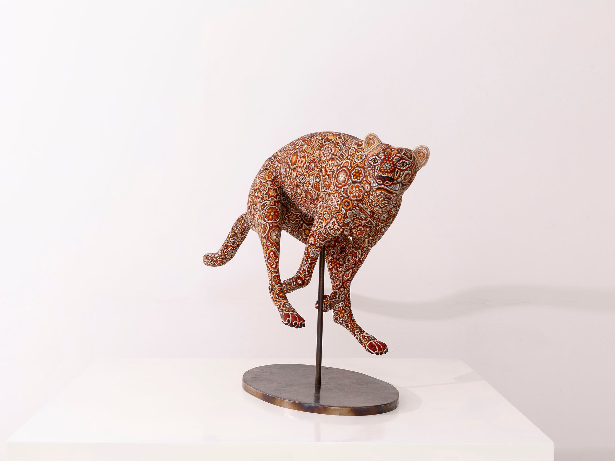 Escultura Arte Huichol - Guepardo Wixárika