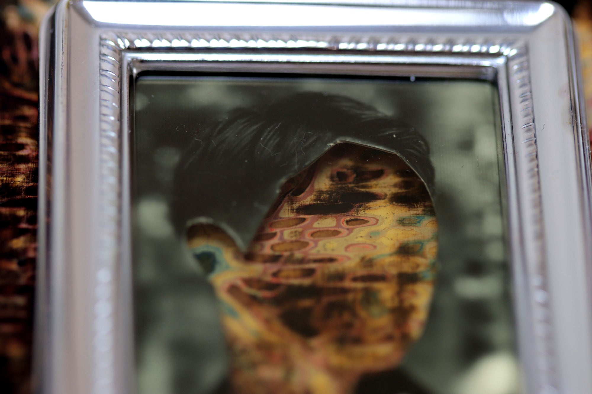 Self-portrait with interior colors II