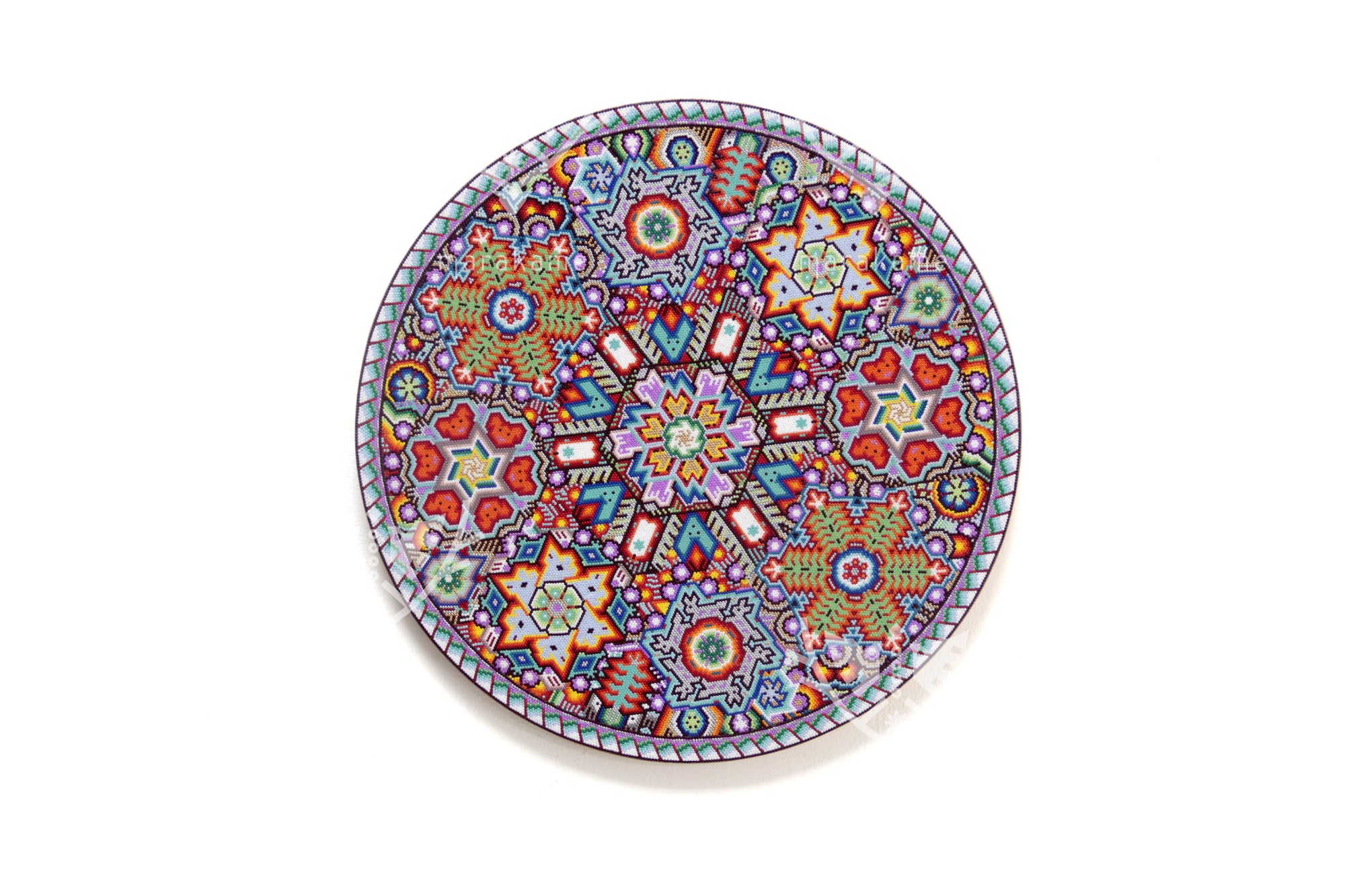 Nierika de Chaquira micro Huichol Circle - Niwetsika - 40.3 cm.