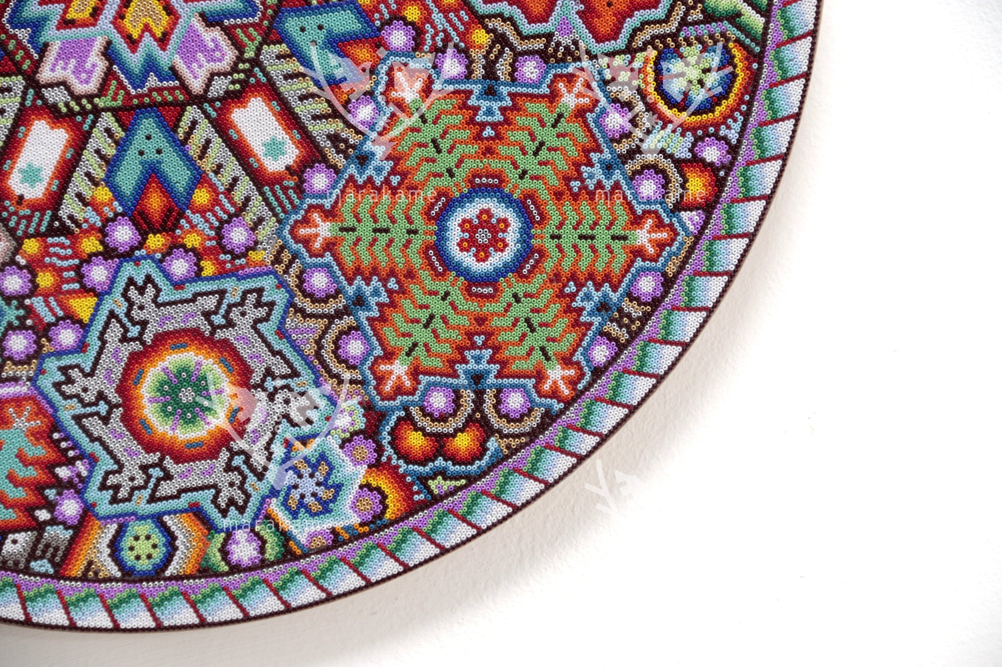 Nierika de Chaquira micro Huichol Circle - Niwetsika - 40.3 cm.