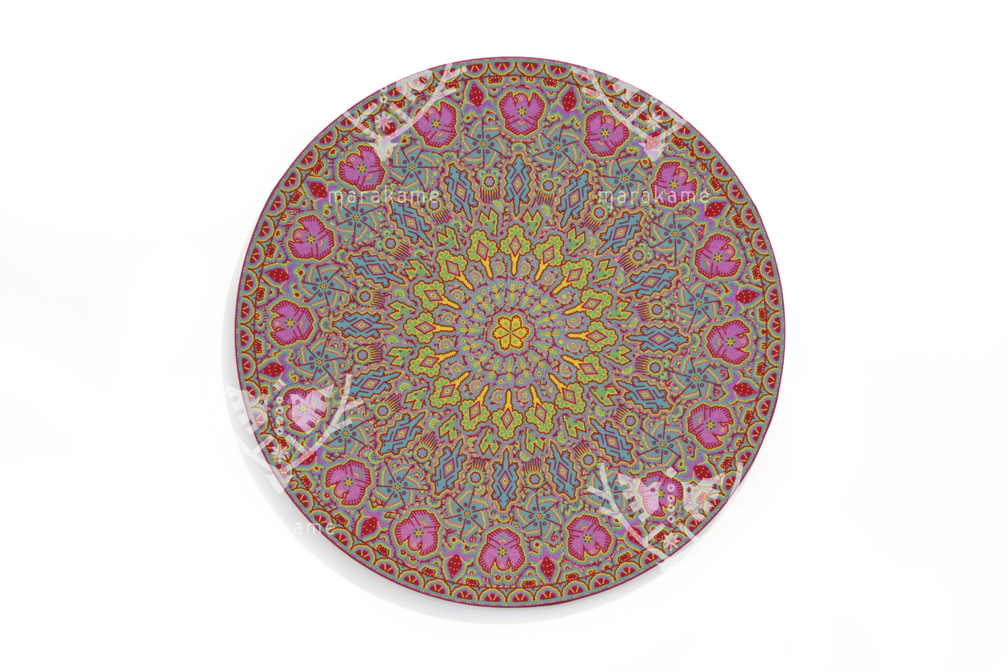 Nierika de Chaquira micro Circulo Huichol - Los Colores del Maíz - 60 cm.