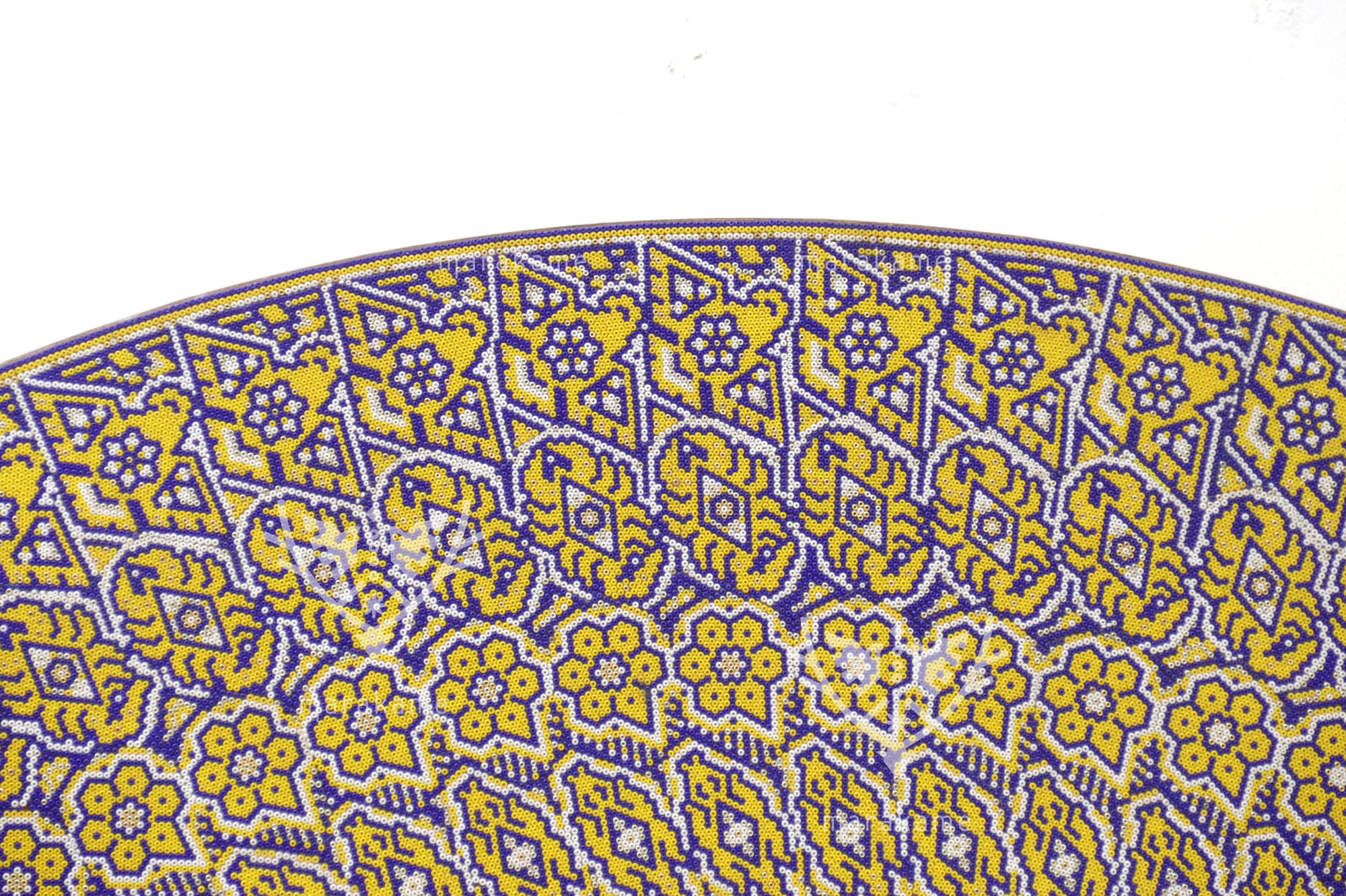 Nierika de Chaquira Circulo Huichol - Arquitectura simbólica del tiempo circular - 120 cm.