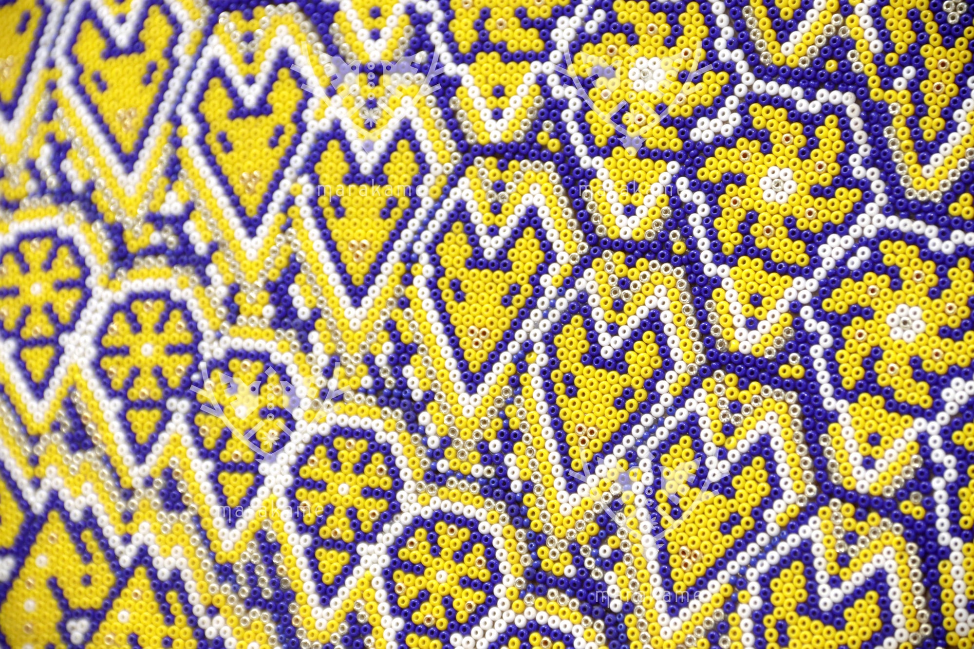 Nierika de Chaquira Circulo Huichol - Arquitectura simbólica del tiempo circular - 120 cm.