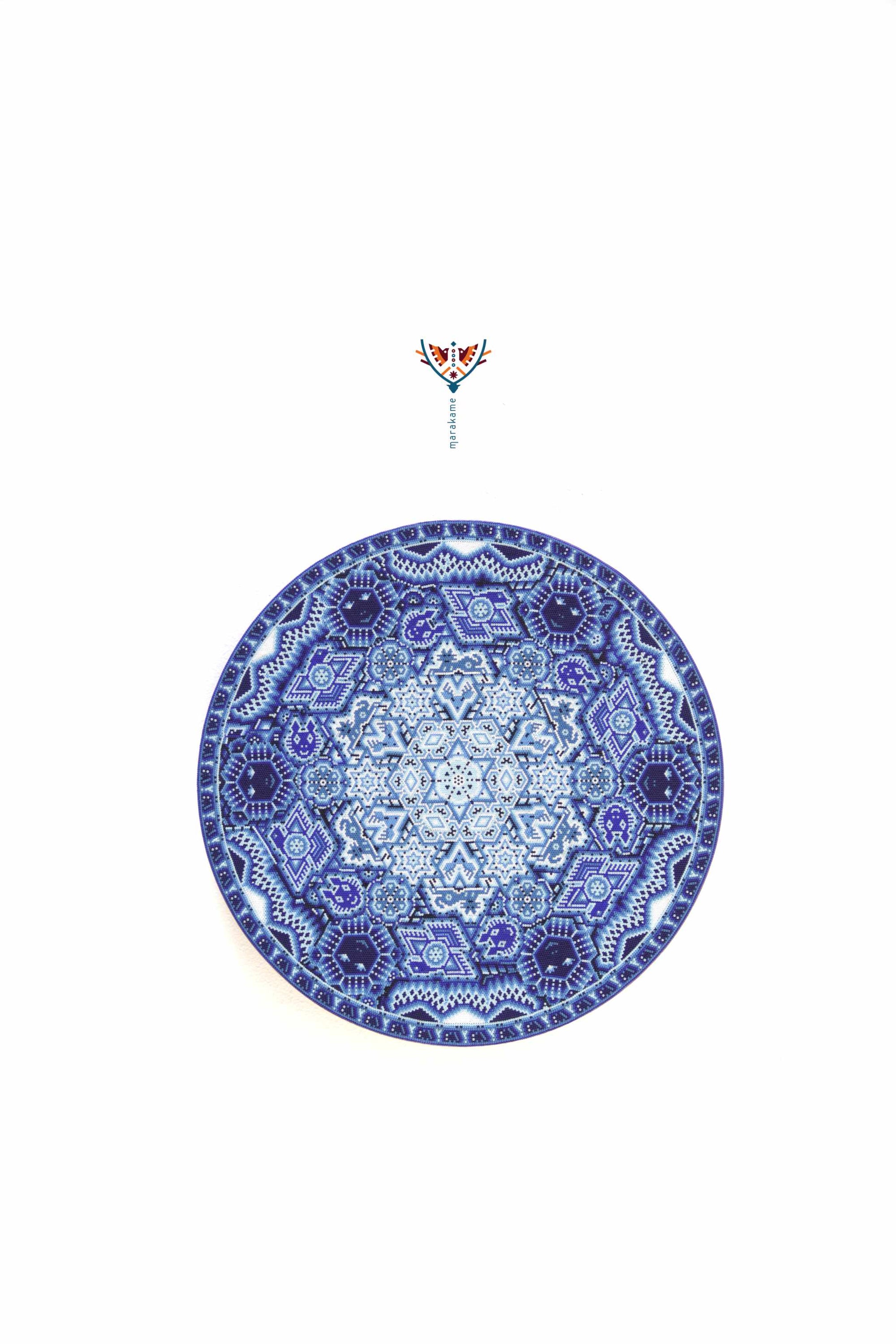 Nierika de Chaquira micro Círculo Huichol - Tatei nariwame - Nuestra madre de la lluvia - 40.3 cm.